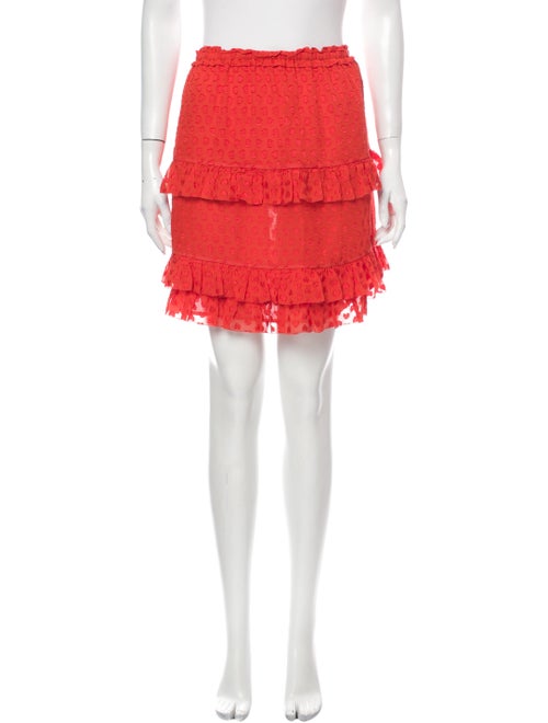 Tory Burch Silk Mini Skirt Orange