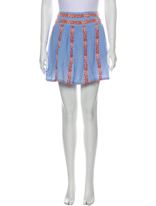 Tory Burch Striped Mini Skirt Blue