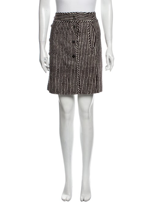 Tory Burch Striped Mini Skirt Brown