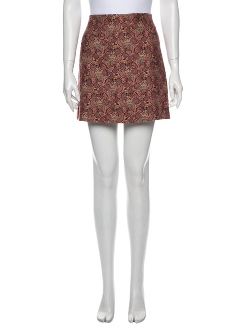 Tory Burch Floral Print Mini Skirt Red