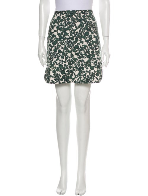 Tory Burch Floral Print Mini Skirt Green