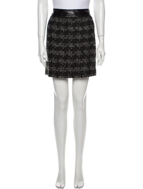 Tory Burch Tweed Pattern Mini Skirt Grey