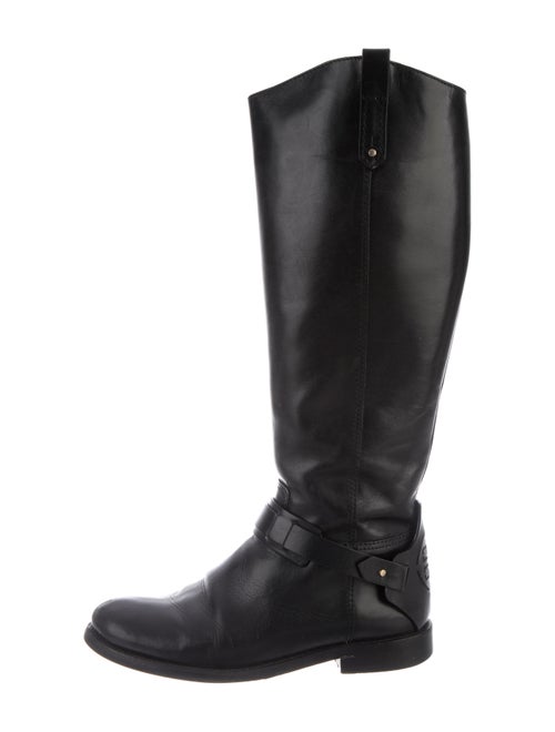 Tory Burch Derby Riding Leather Riding Boots Black