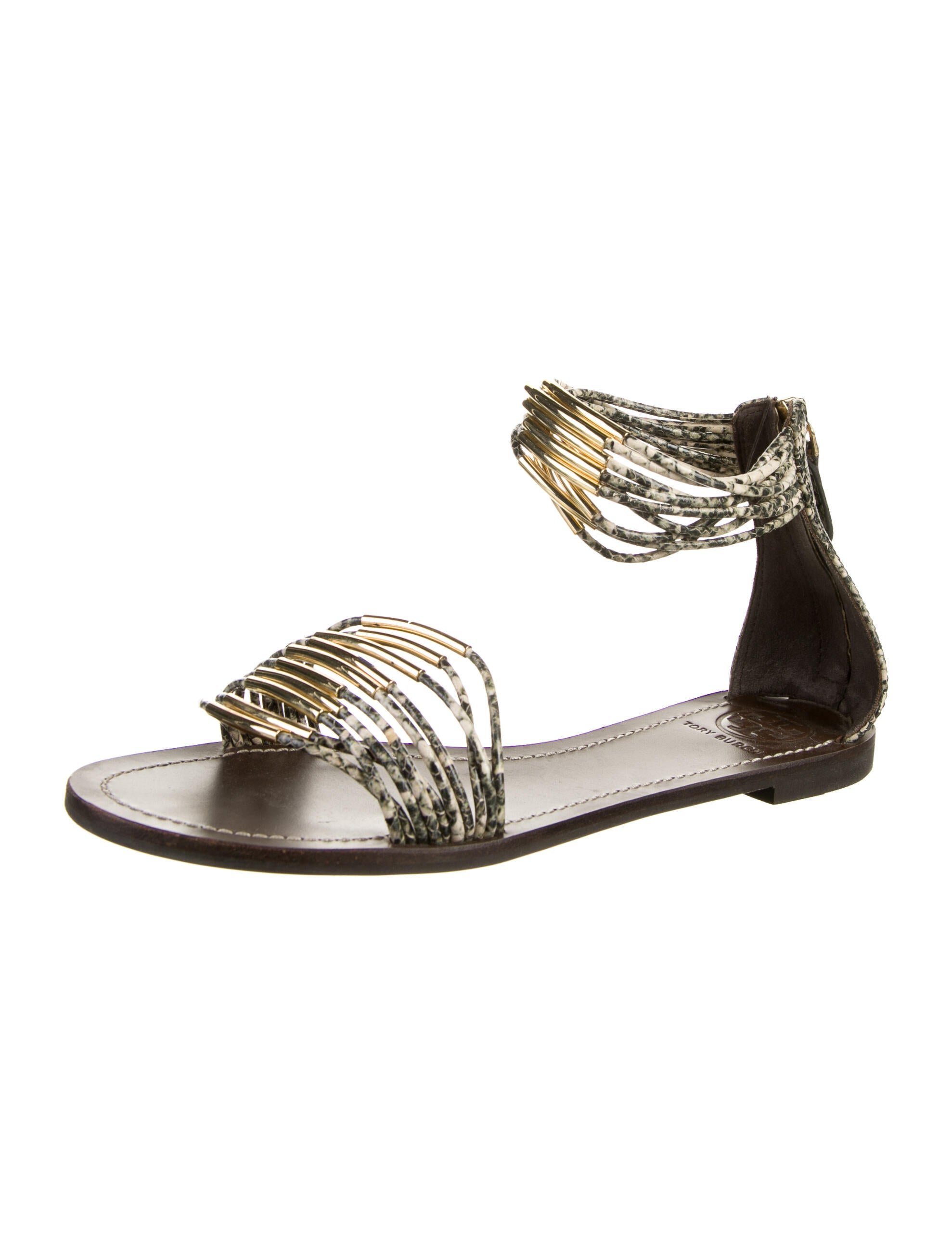 Tory Burch Leather Animal Print Sandals Sandals, Shoes WTO312453