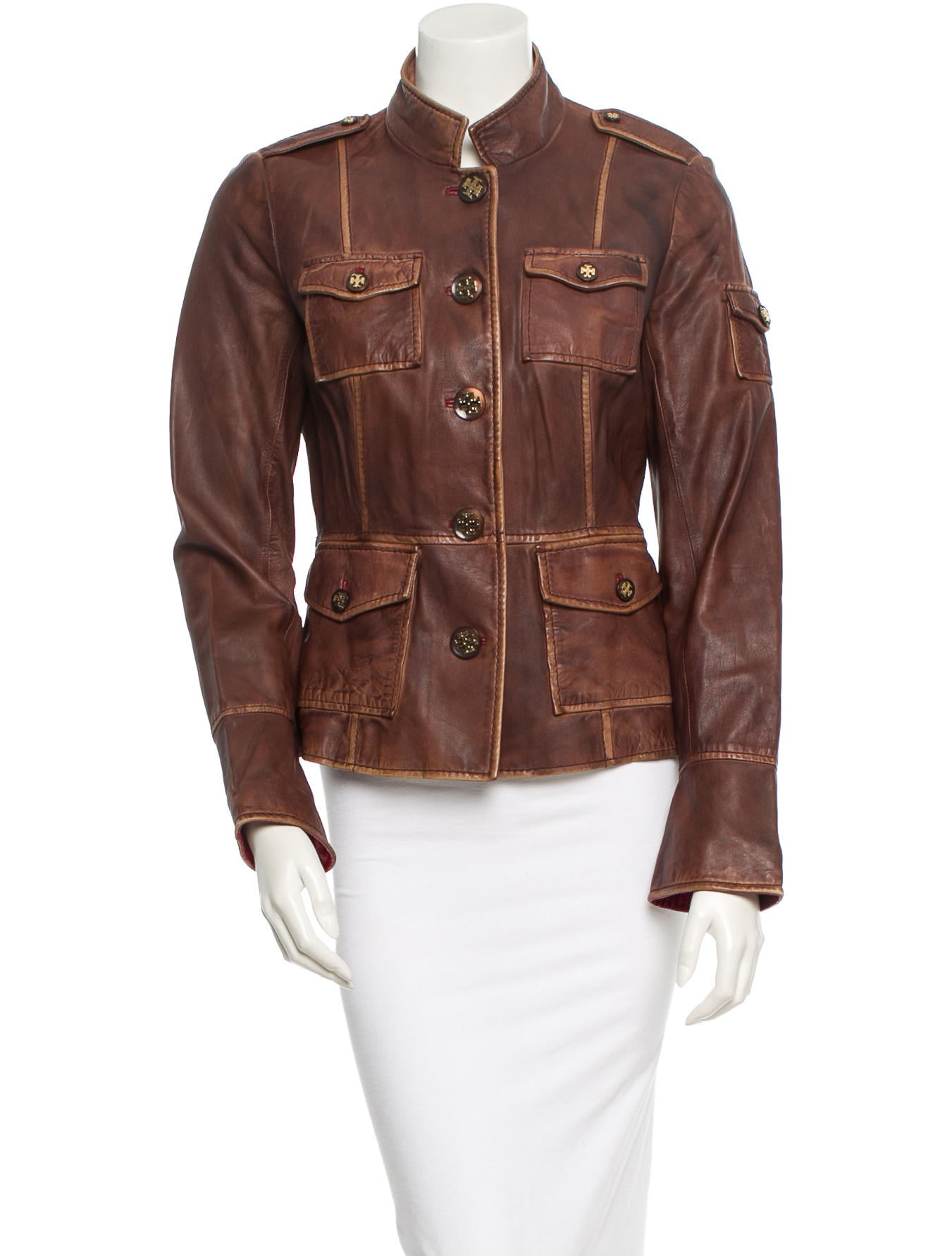 tory burch leather jacket