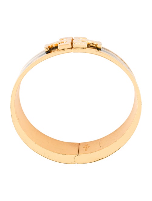 Tory Burch Wide Raised Logo Enamel Cuff