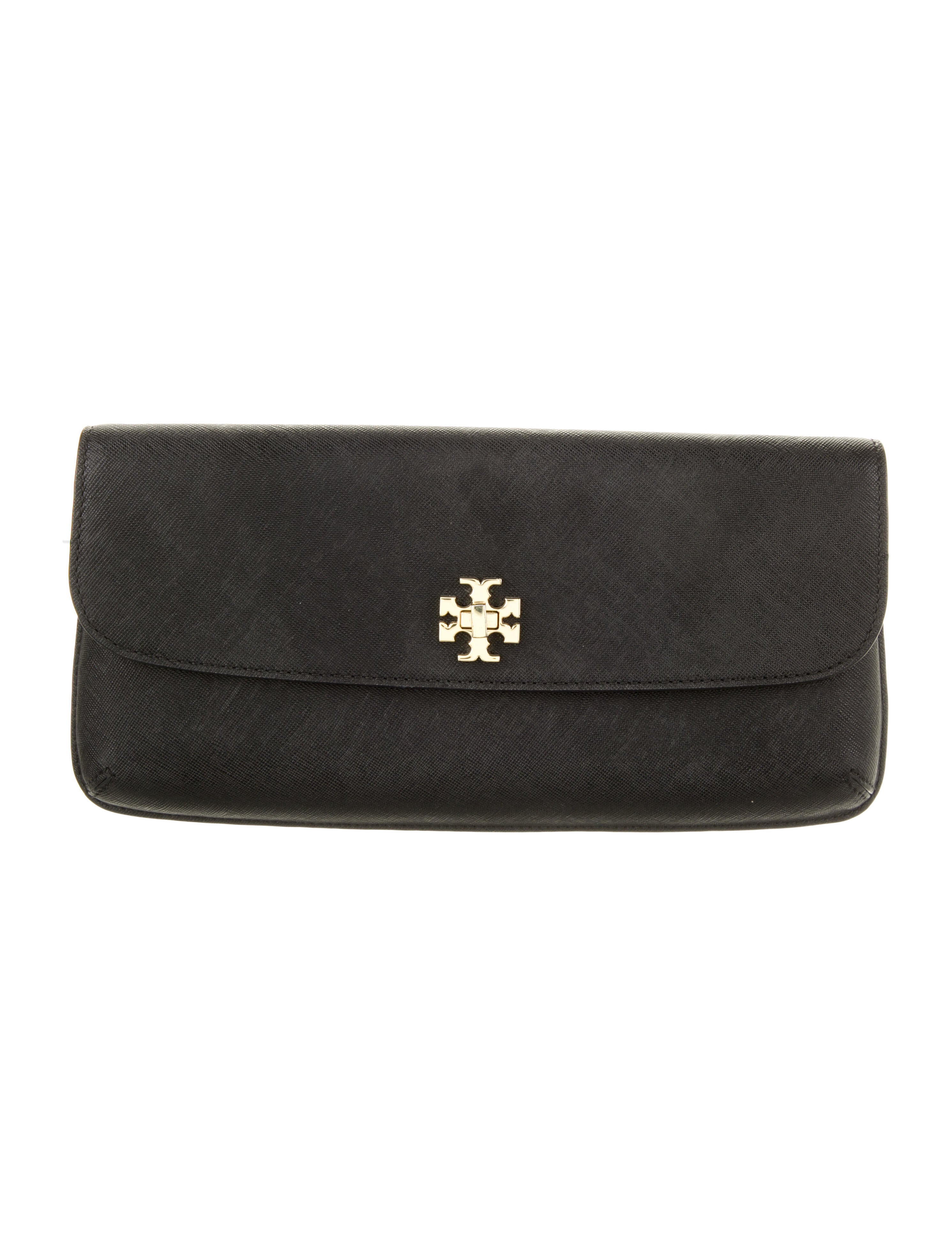 Tory Burch Leather Clutch Bag Black Clutches, Handbags WTO431285