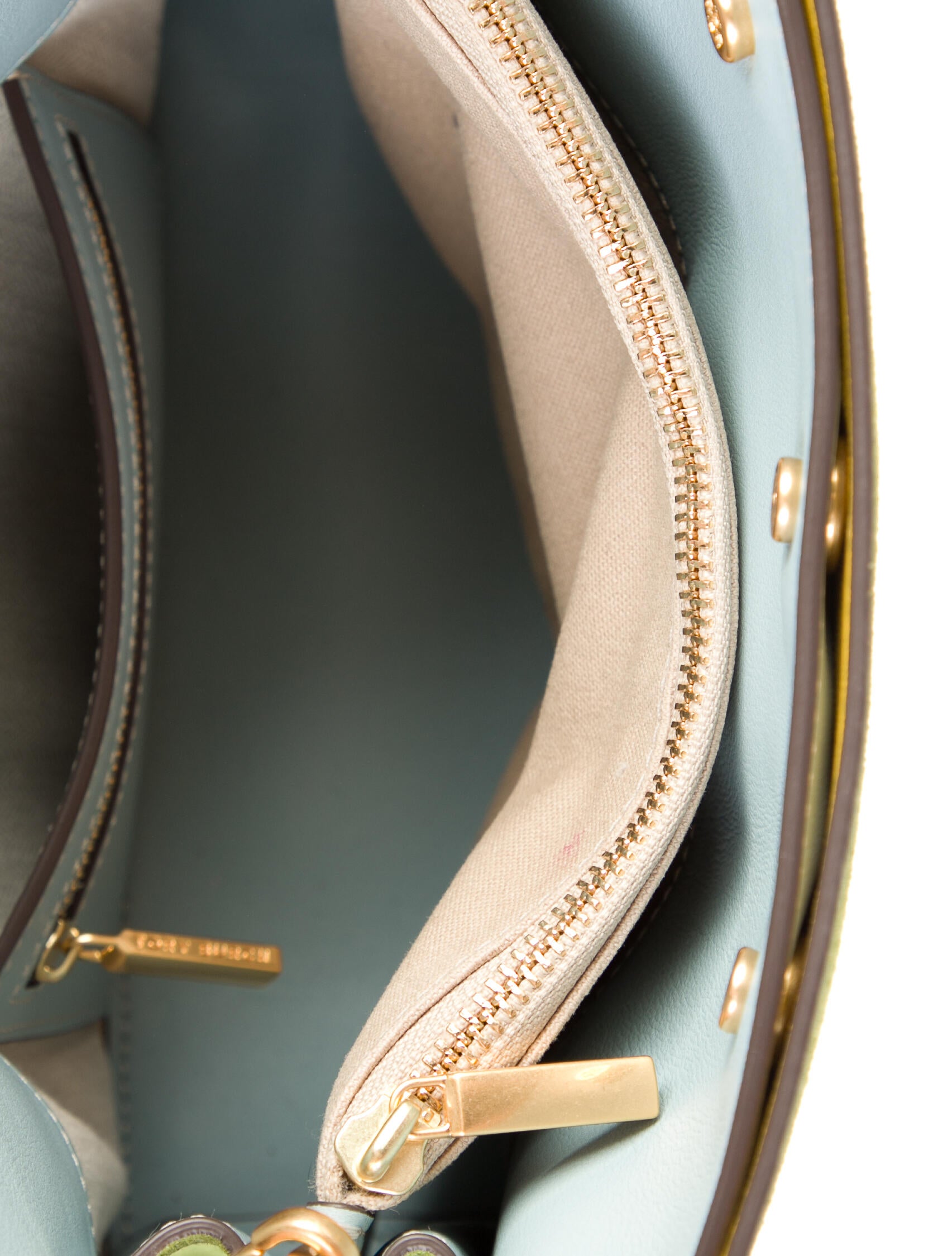 Tory Burch Suede Lee Radziwill Double Bag - Green Handle Bags