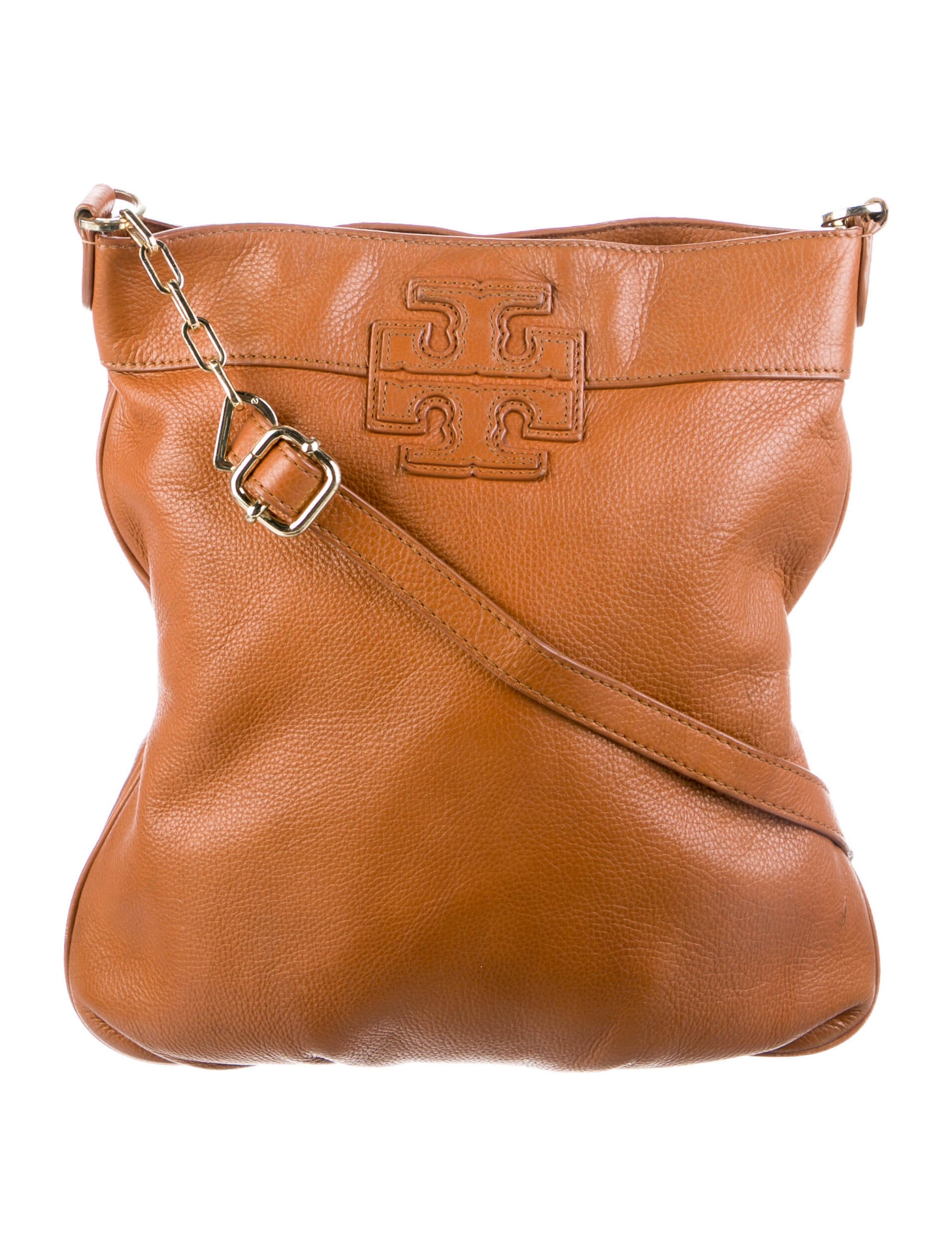 Tory Burch Pebbled Leather Crossbody Bag Brown Crossbody Bags