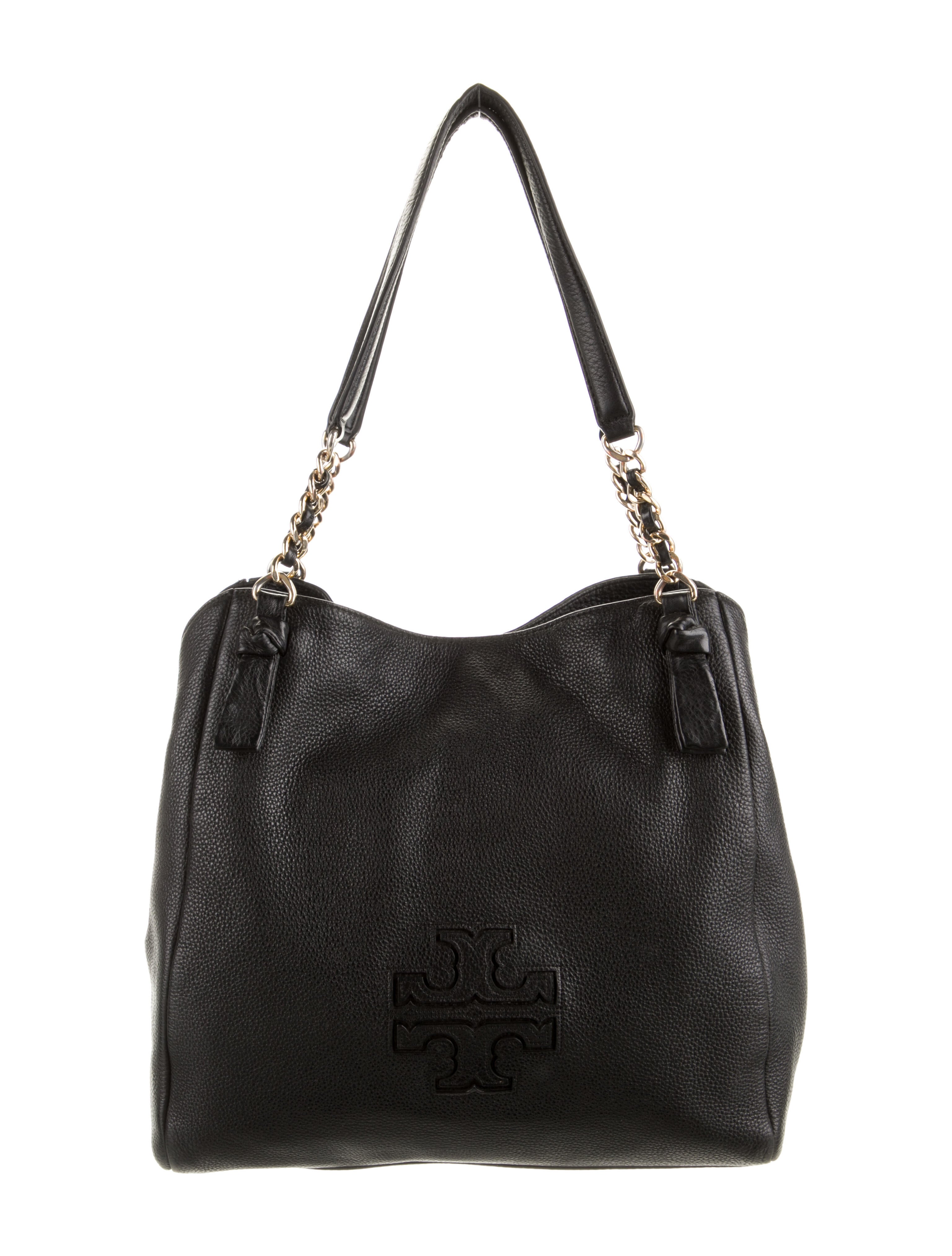 Tory Burch Solid Leather Shoulder Bag Black Shoulder Bags, Handbags