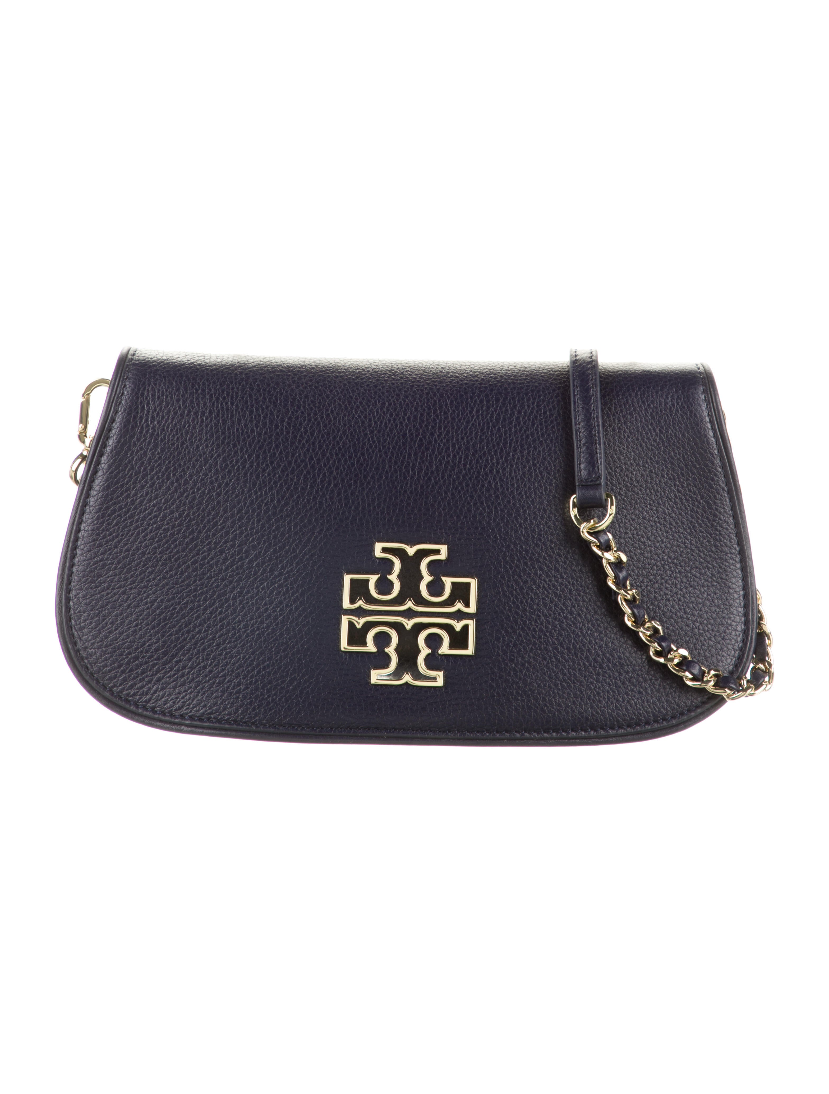 Tory Burch Leather ChainLink Crossbody Bag Blue Crossbody Bags