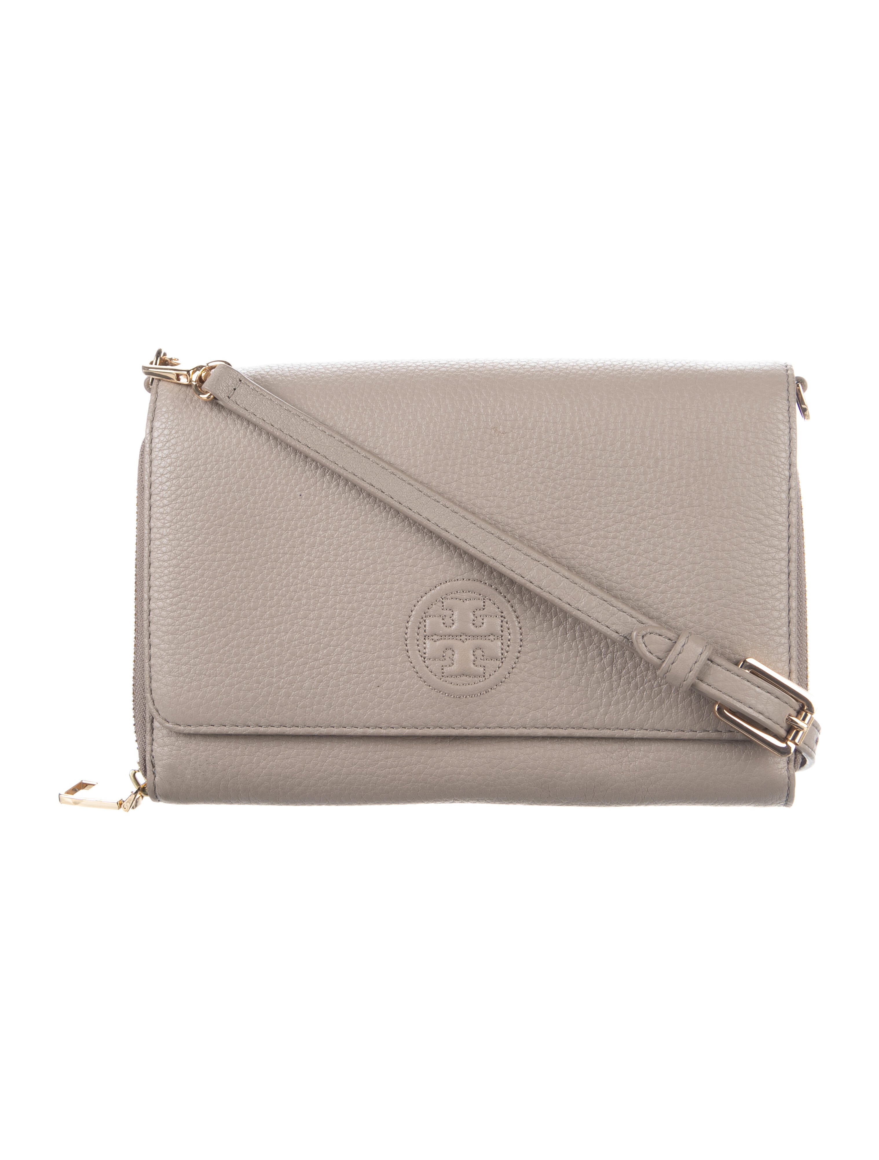 Tory Burch Pebbled Leather Crossbody Bag Grey Crossbody Bags, Handbags WTO473685 The RealReal