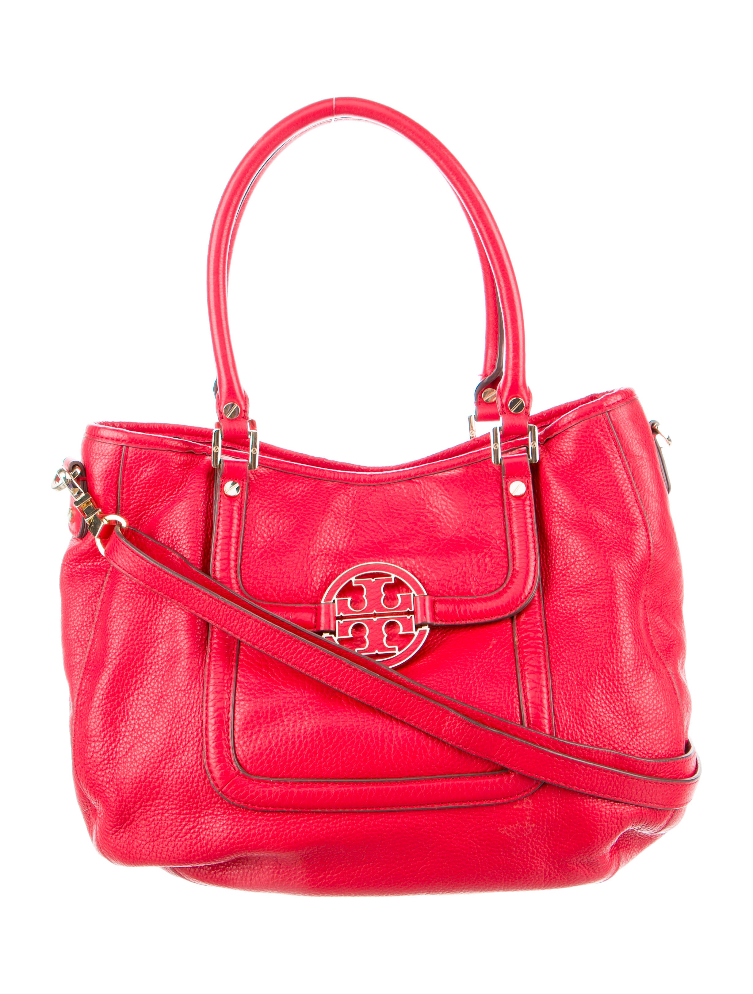 Tory Burch Textured Leather Handle Bag Red Handle Bags, Handbags WTO483601 The RealReal