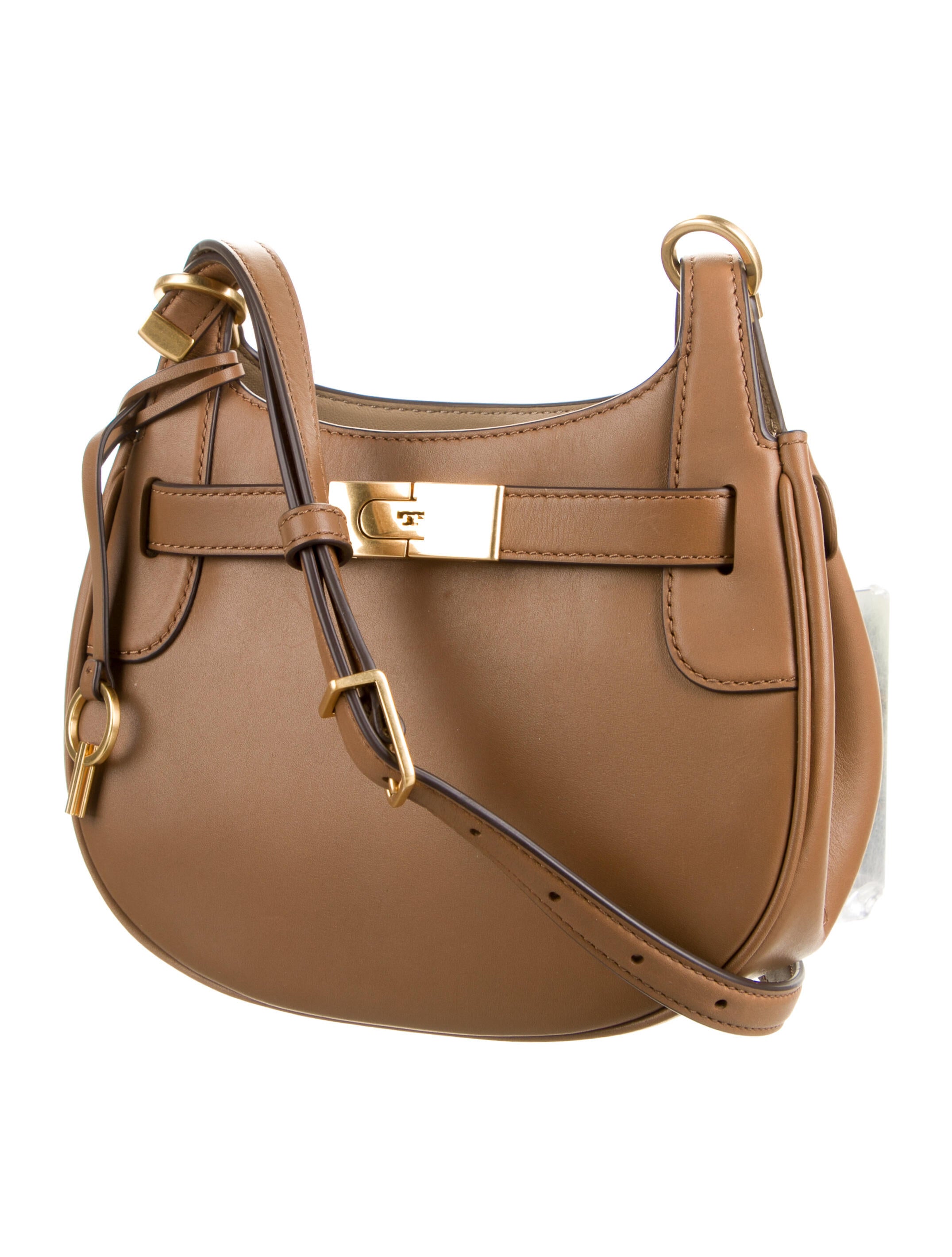 Tory Burch Lee Radziwill Small Saddle Bag - Brown Crossbody Bags