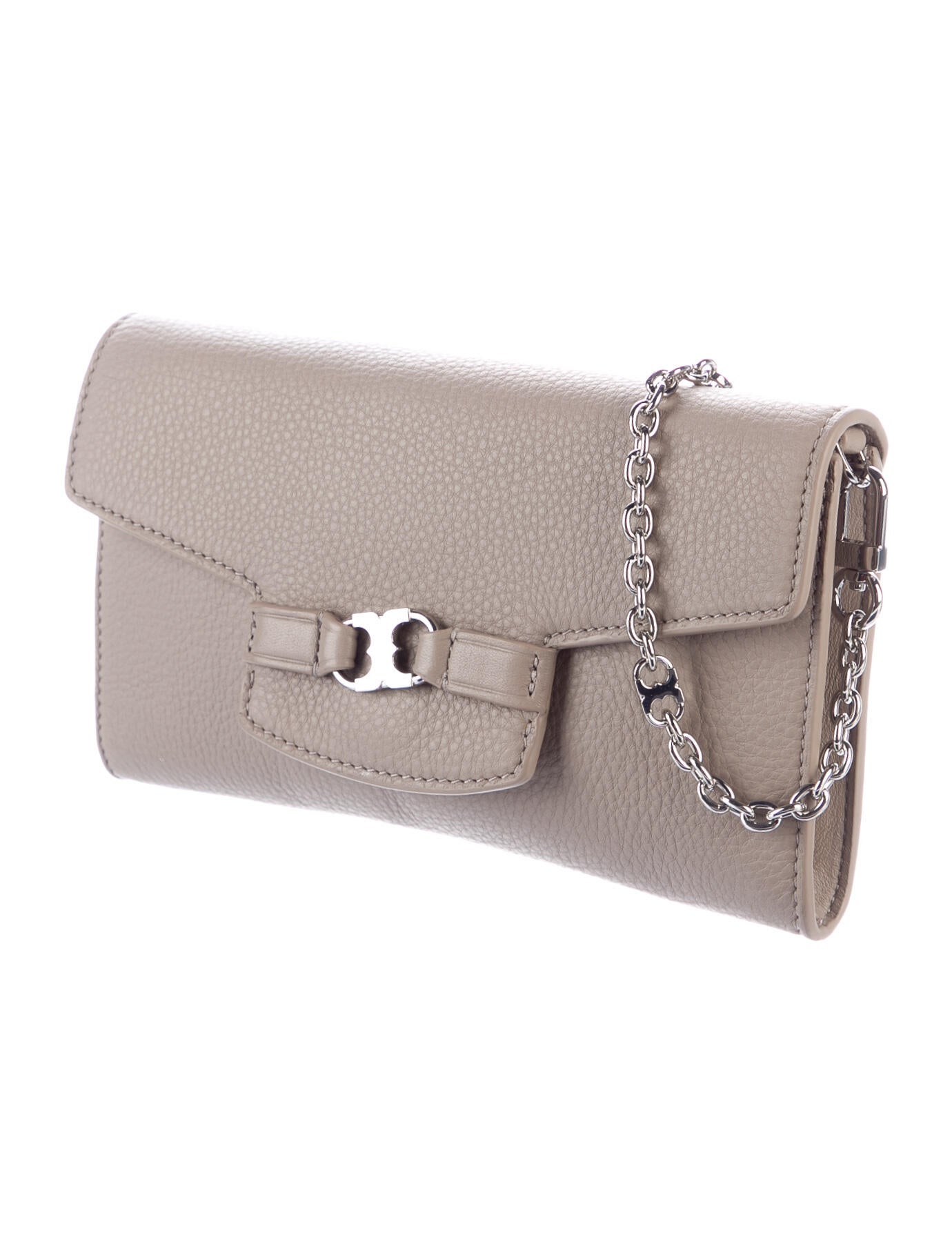 Tory Burch Leather ChainLink Shoulder Bag Grey Shoulder Bags, Handbags WTO484955 The RealReal