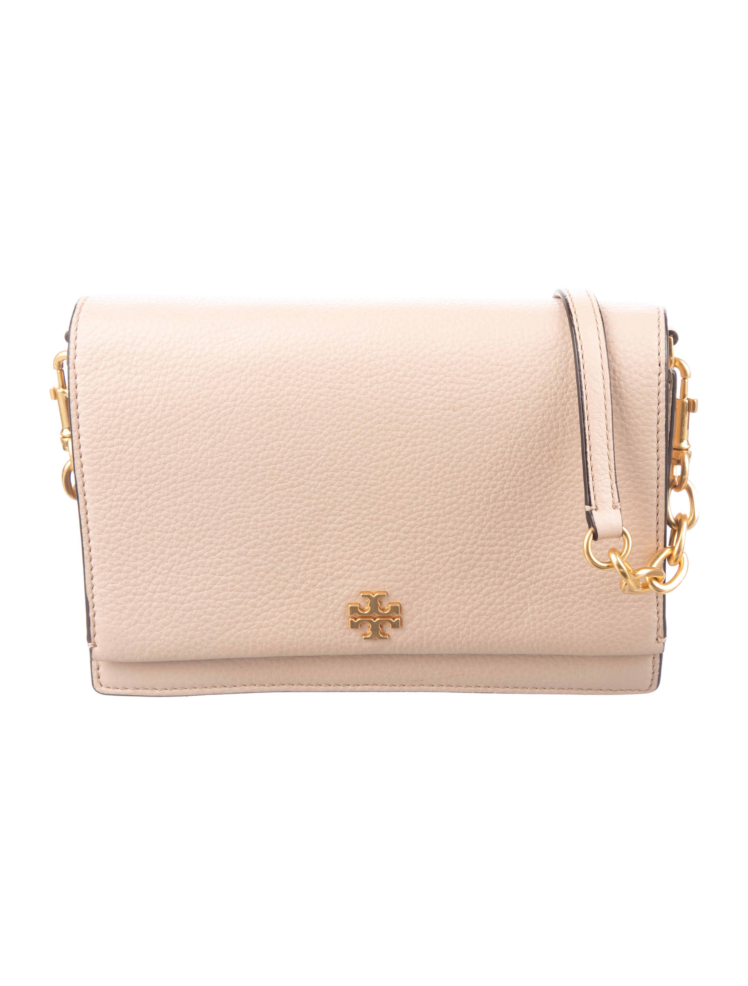 Tory Burch Pebbled Leather ChainLink Crossbody Bag Pink Crossbody