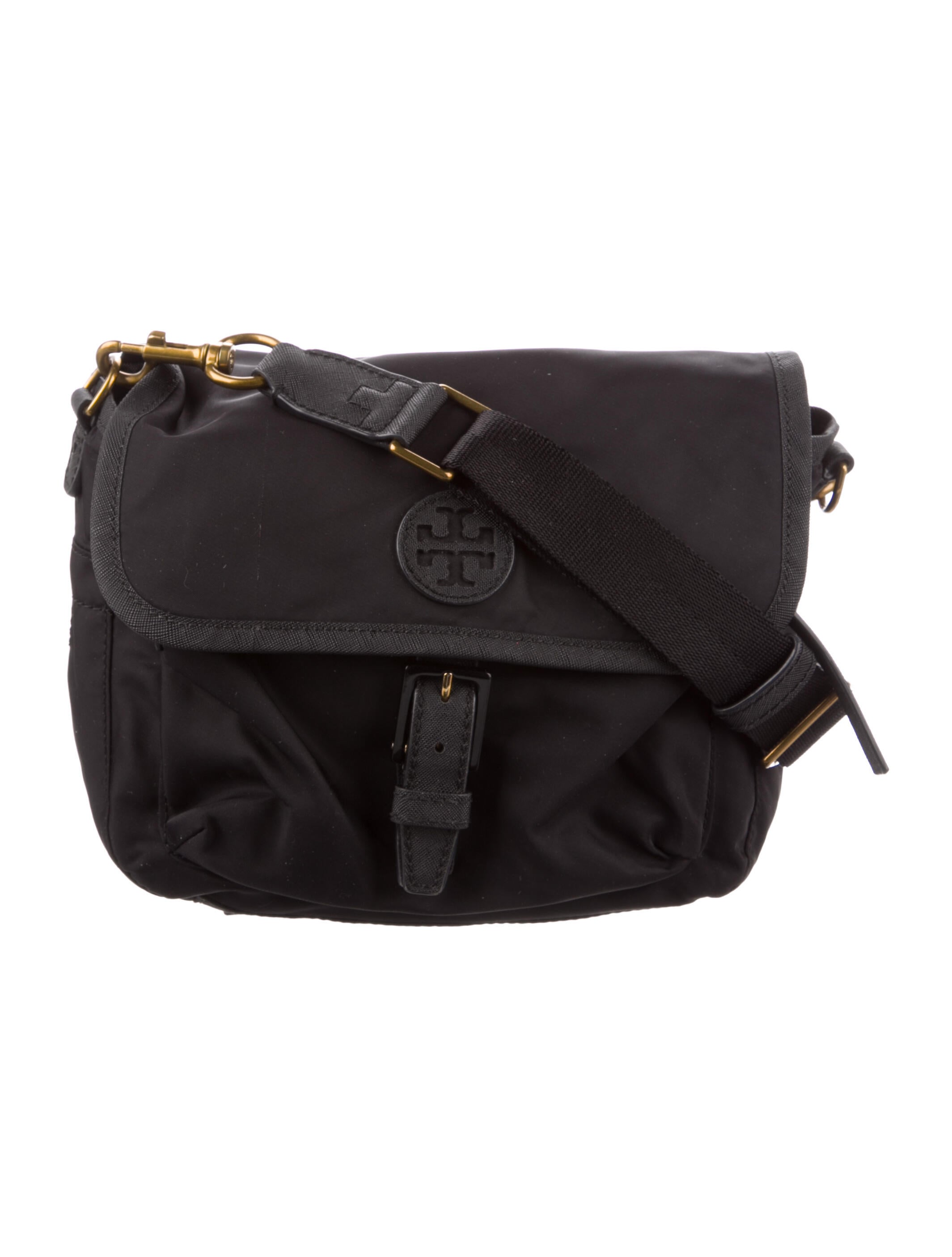 Tory Burch SaffianoTrim Nylon Crossbody Bag Black Crossbody Bags, Handbags WTO485921 The