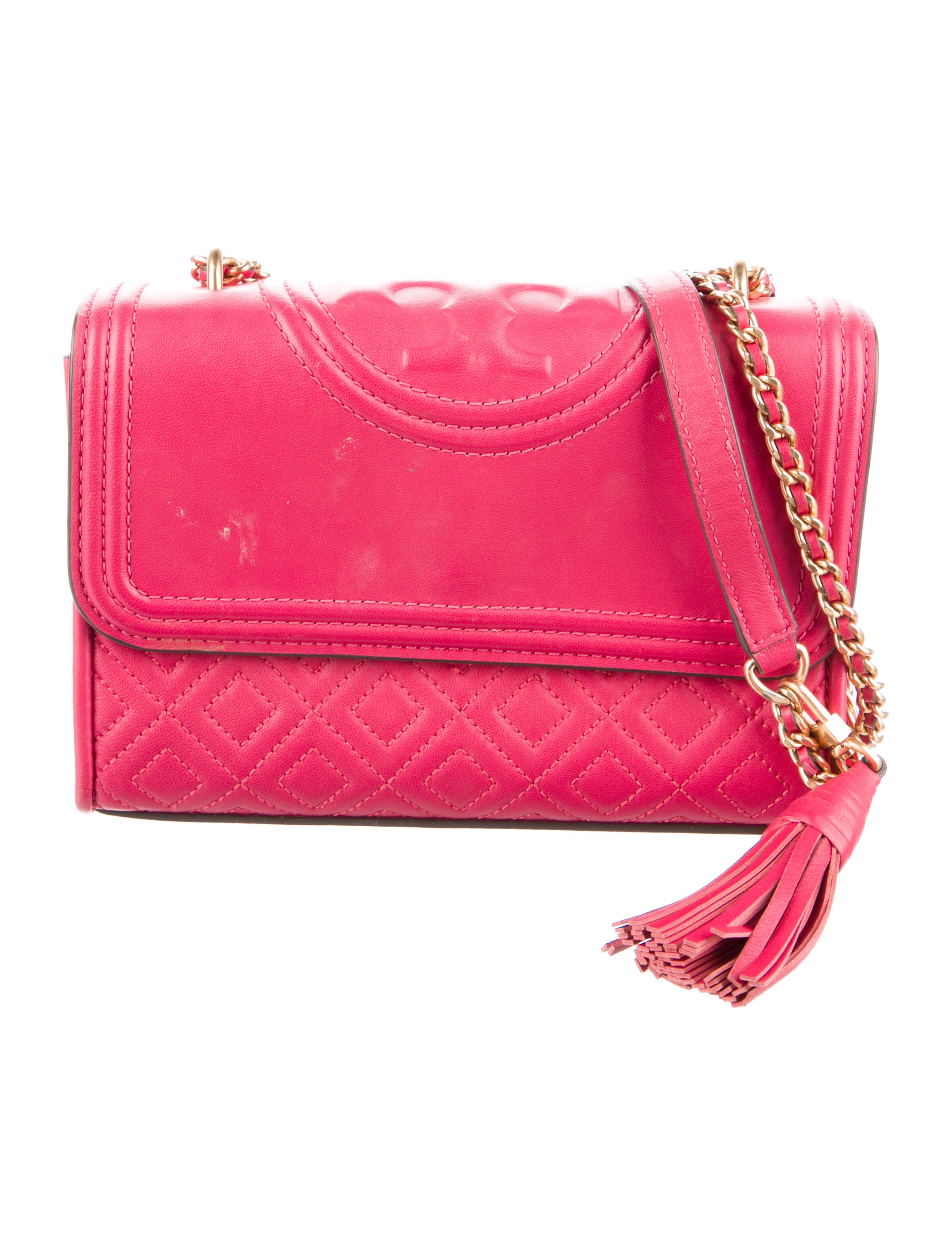 Tory Burch Leather ChainLink Crossbody Bag Pink Crossbody Bags, Handbags WTO488347 The