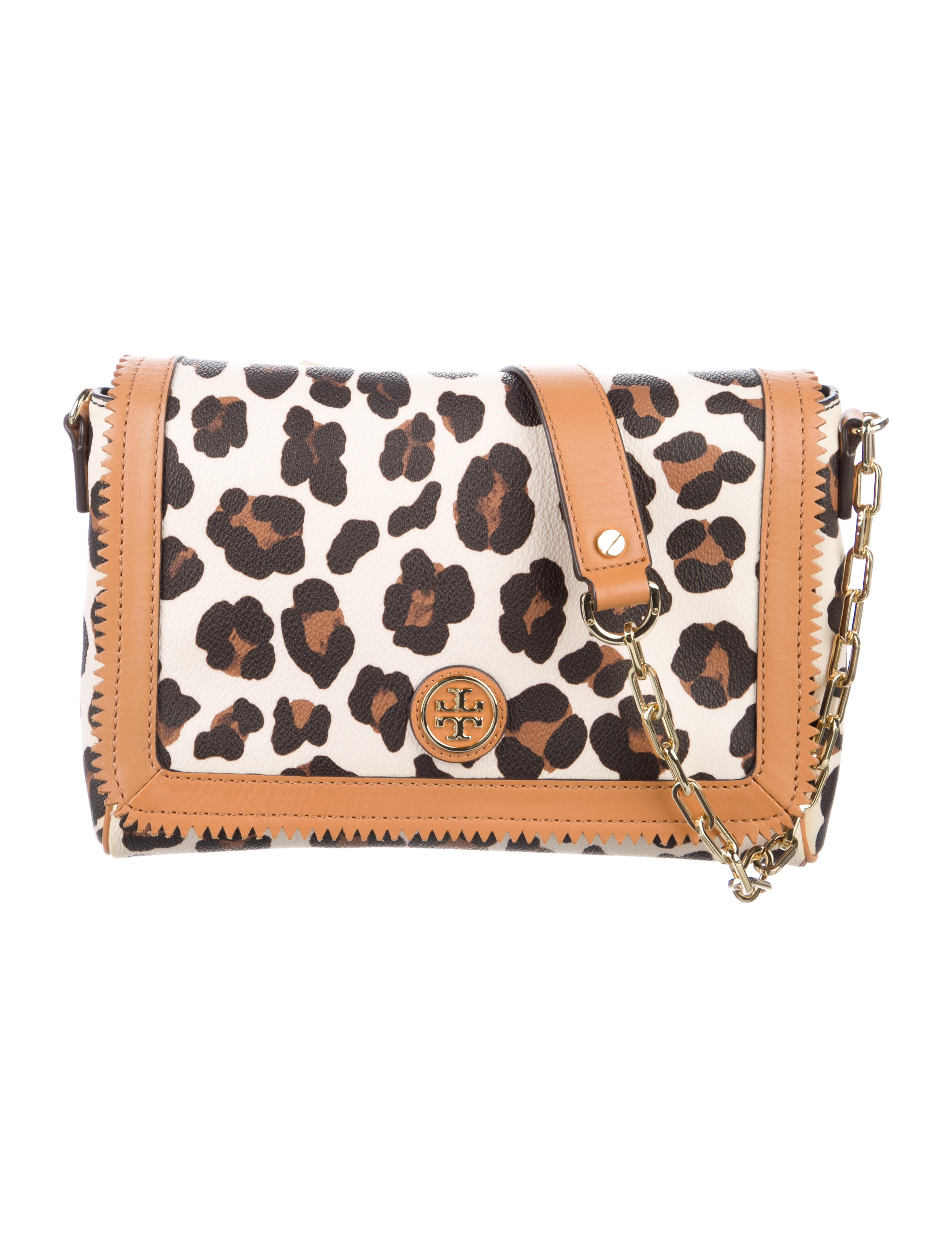 Tory Burch Leather Printed Crossbody Bag Neutrals Crossbody Bags