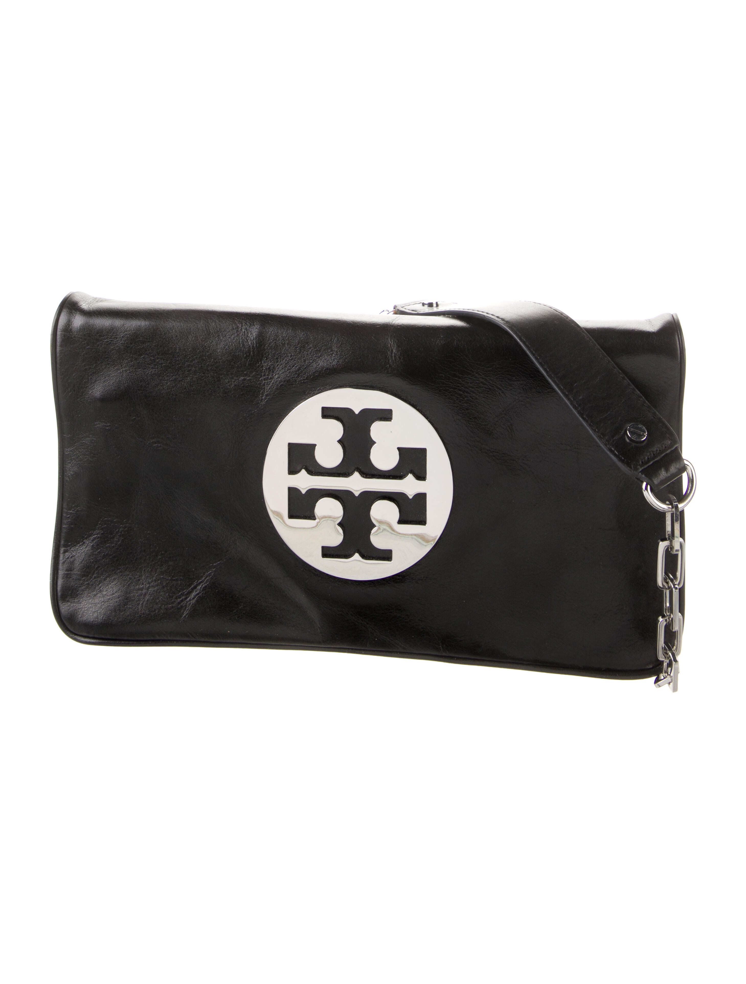 Tory Burch ChainLink Leather Shoulder Bag Black Shoulder Bags