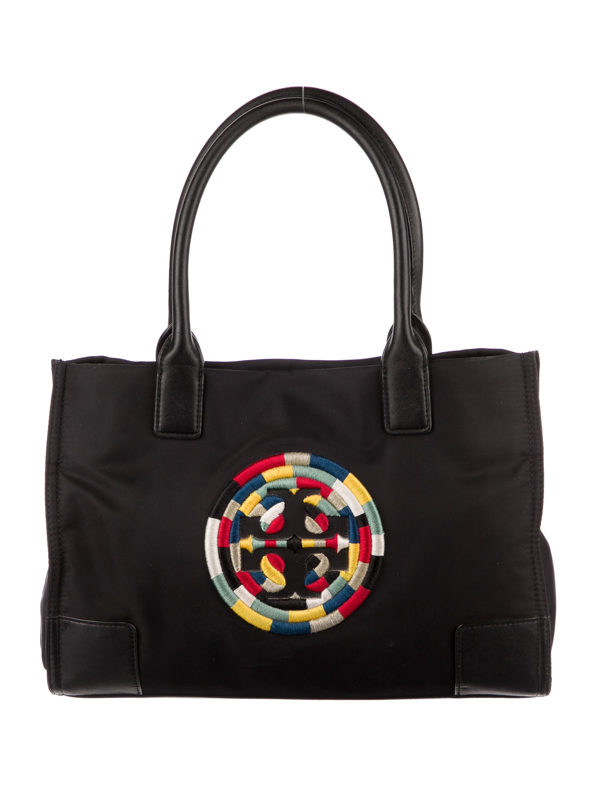 Tory Burch LeatherTrimmed Shoulder Bag Black Shoulder Bags, Handbags