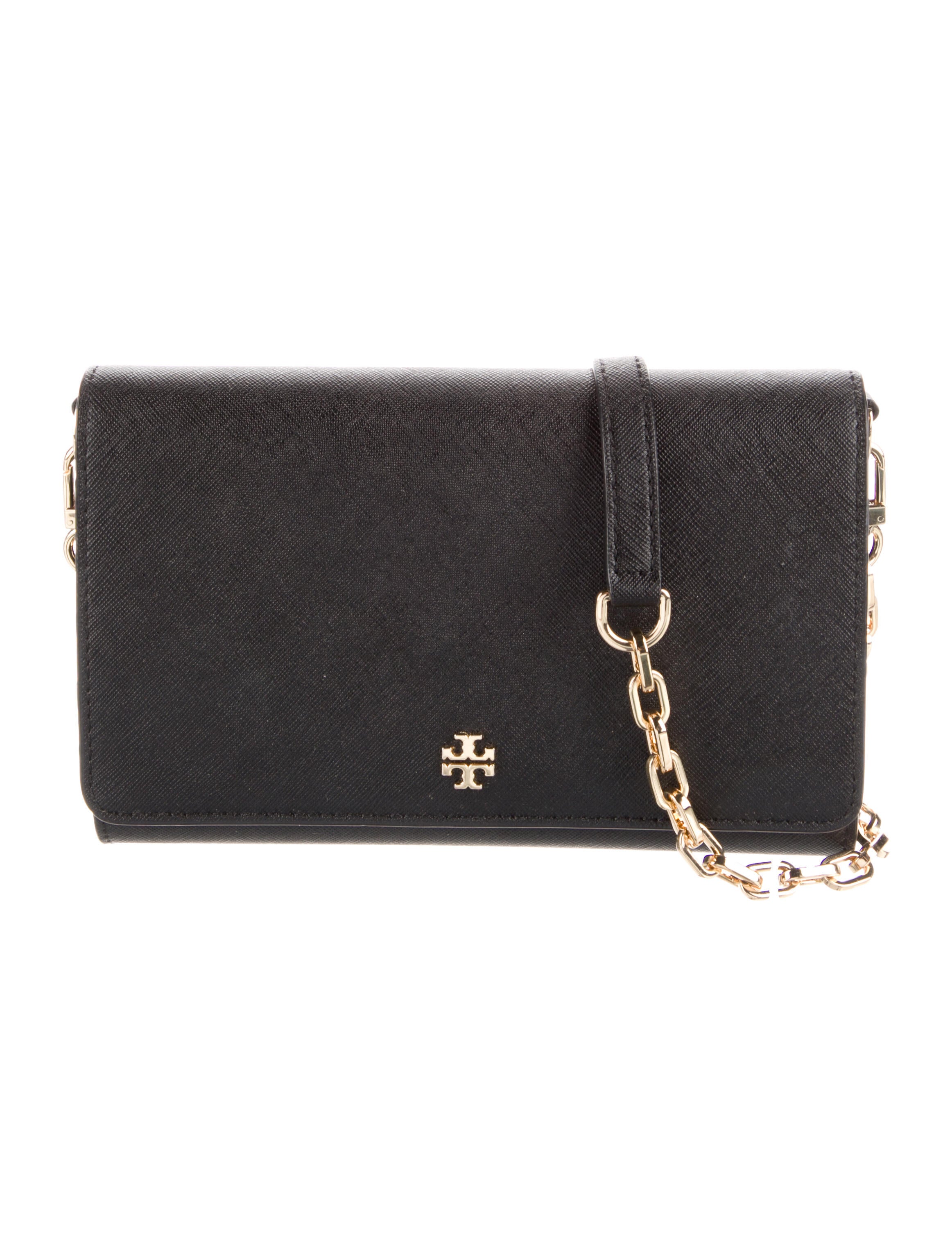 Tory Burch Leather ChainLink Crossbody Bag Black Crossbody Bags