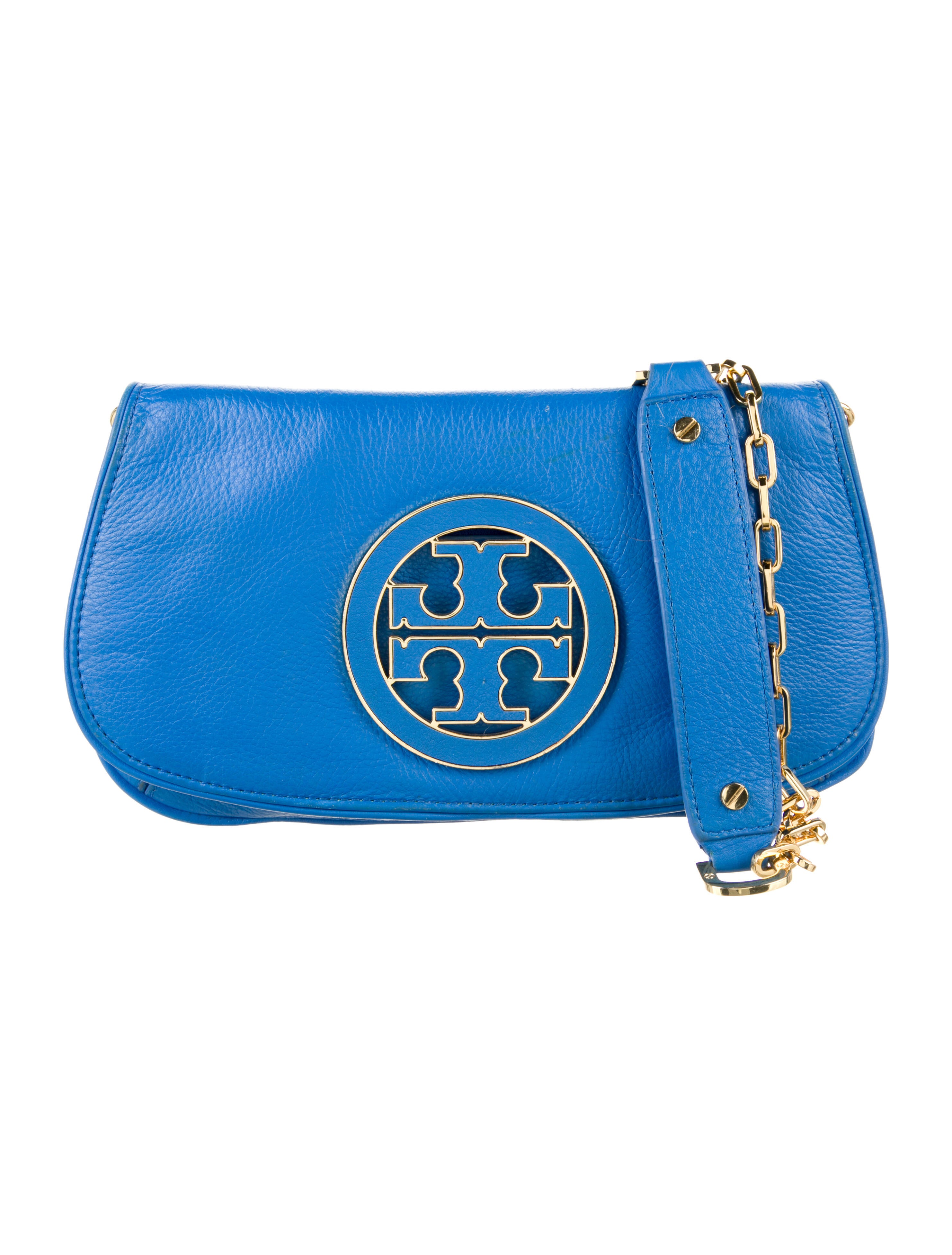 Tory Burch Leather Crossbody Bag Blue Shoulder Bags, Handbags