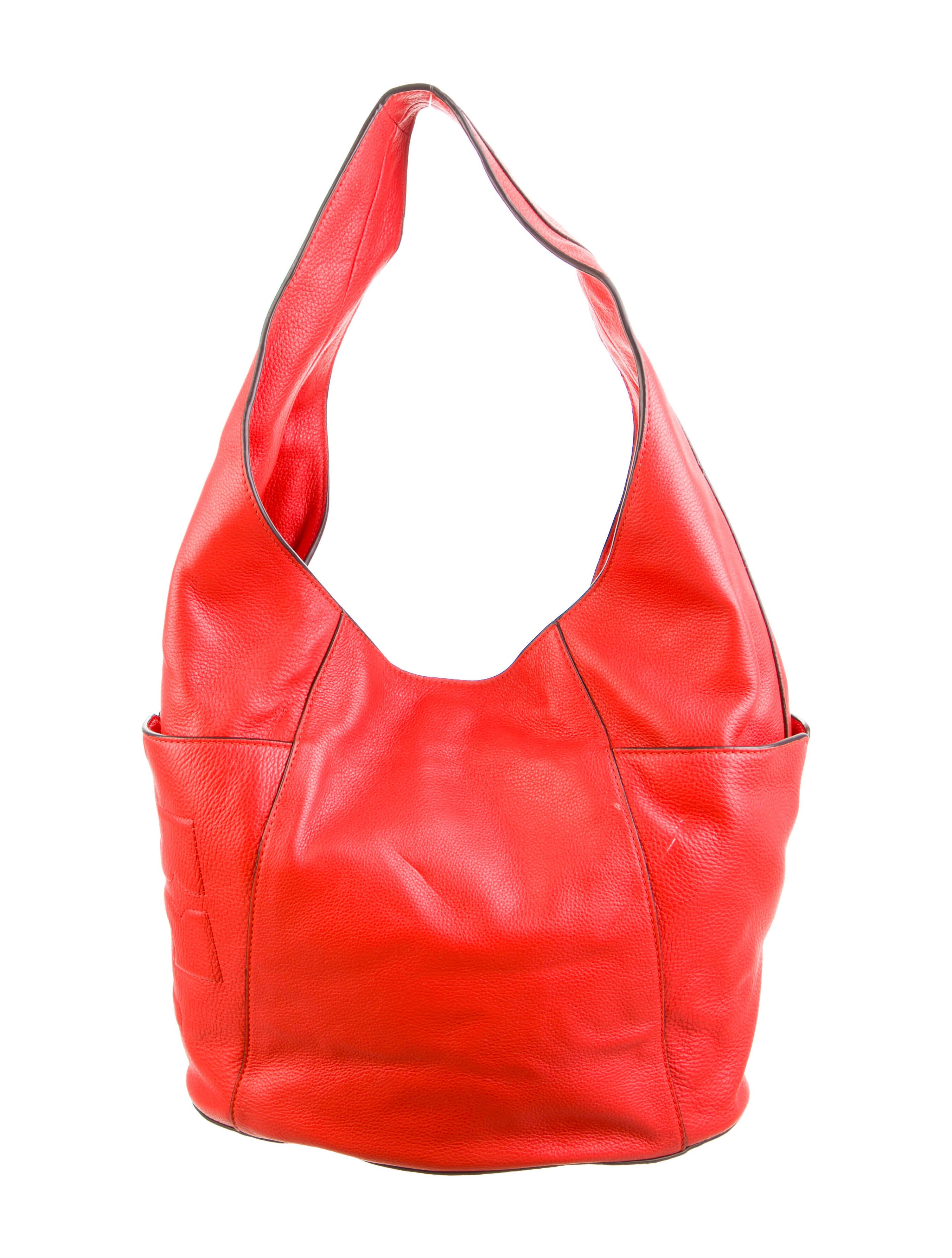 Tory Burch Large Leather Hobo Orange Hobos, Handbags WTO520127