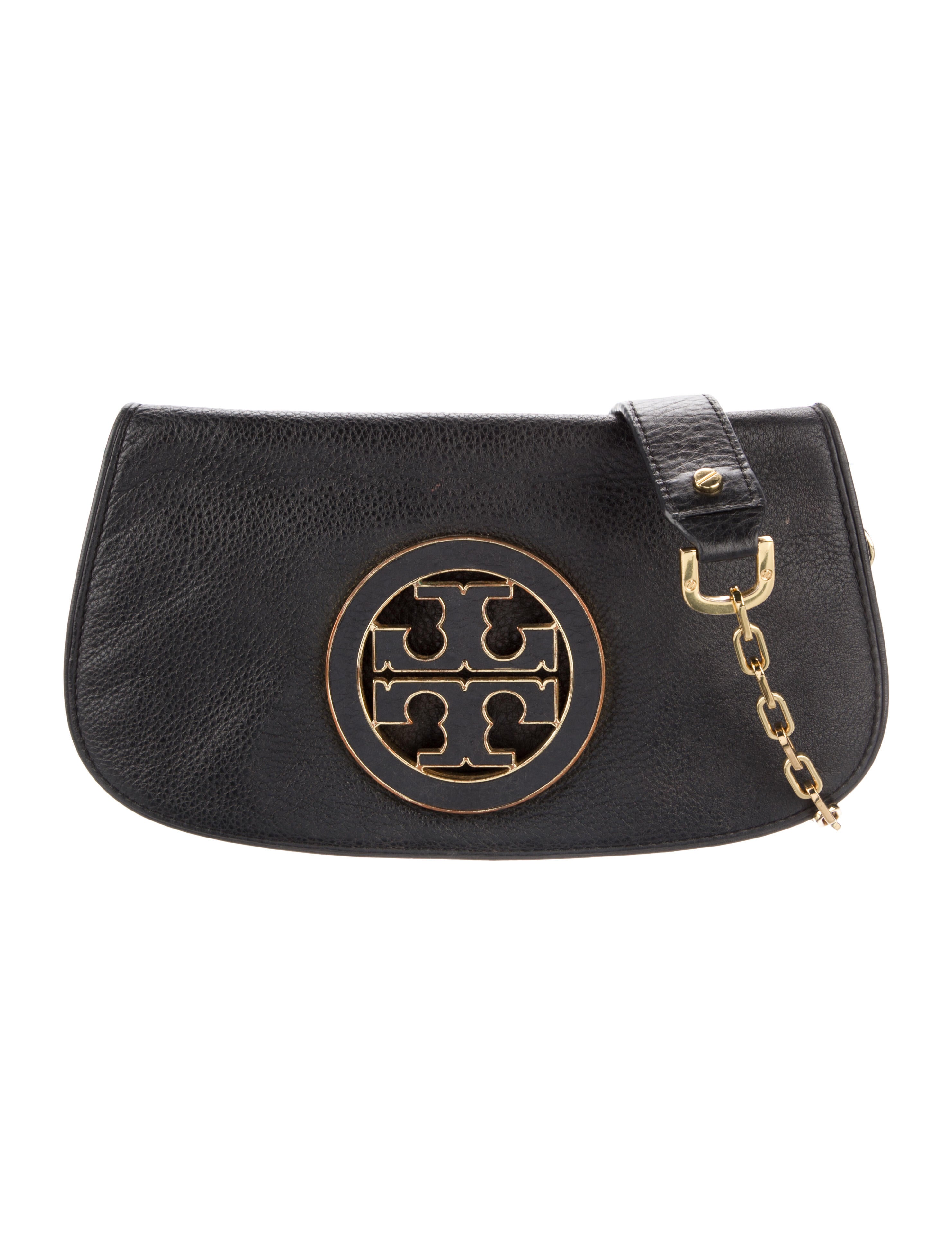 Tory Burch Leather ChainLink Crossbody Bag Black Crossbody Bags