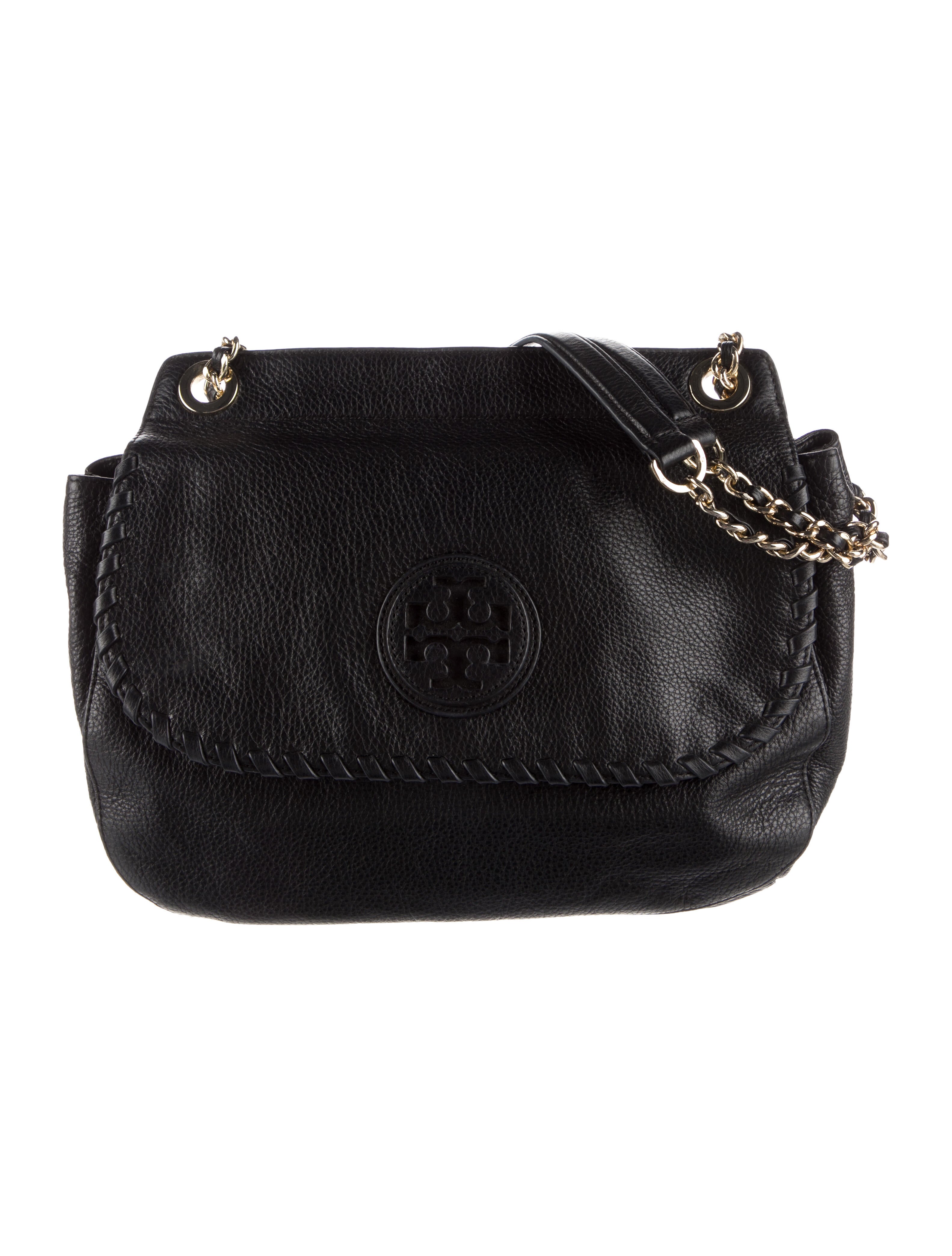 Tory Burch ChainLink Leather Shoulder Bag Black Shoulder Bags