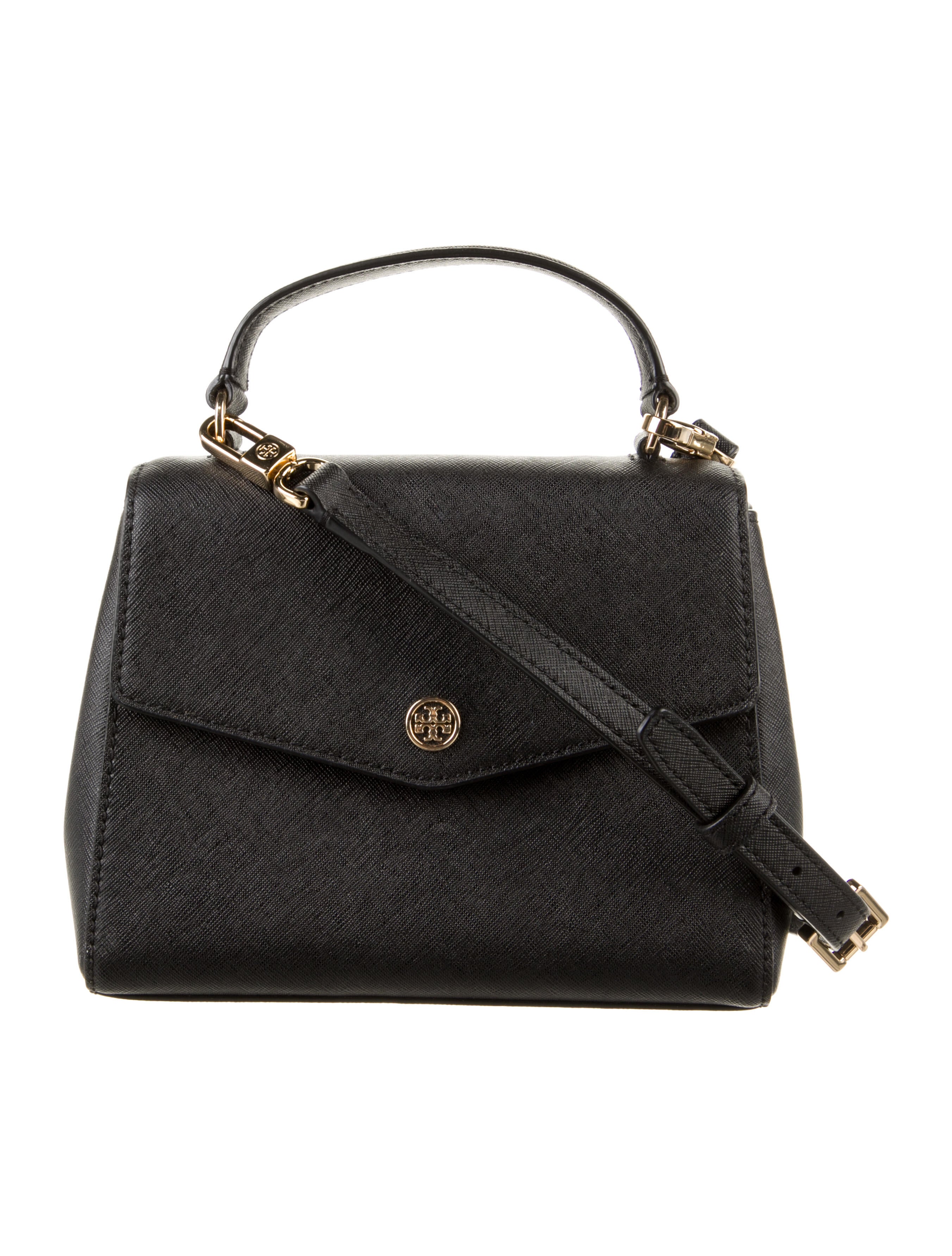 Tory Burch Saffiano Leather Handle Bag Black Handle Bags, Handbags