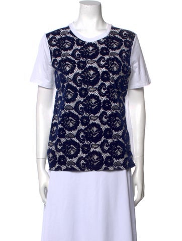 Tory Burch Tops Printed Crew Neck T-Shirt S