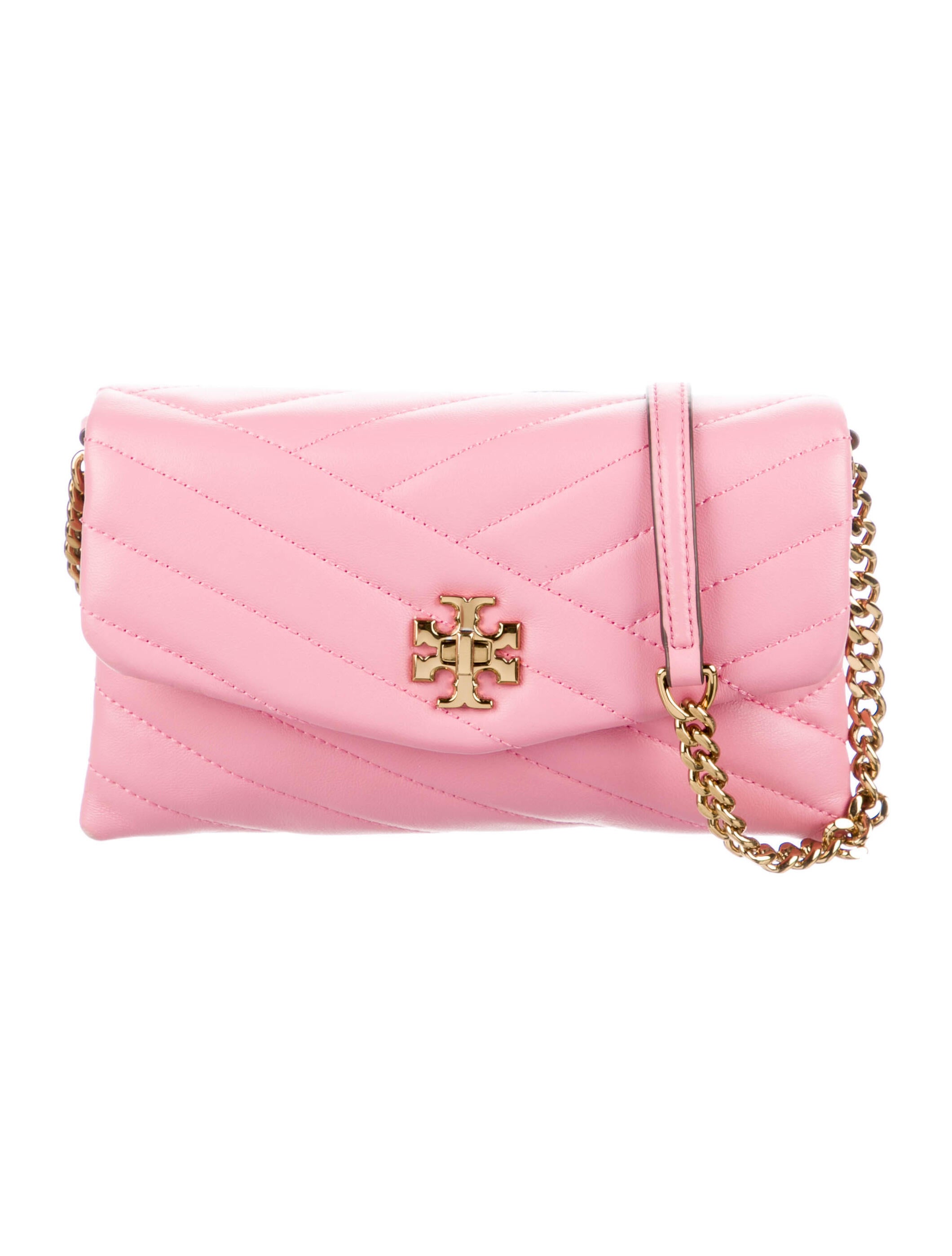 Tory Burch ChainLink Leather Crossbody Bag Pink Crossbody Bags