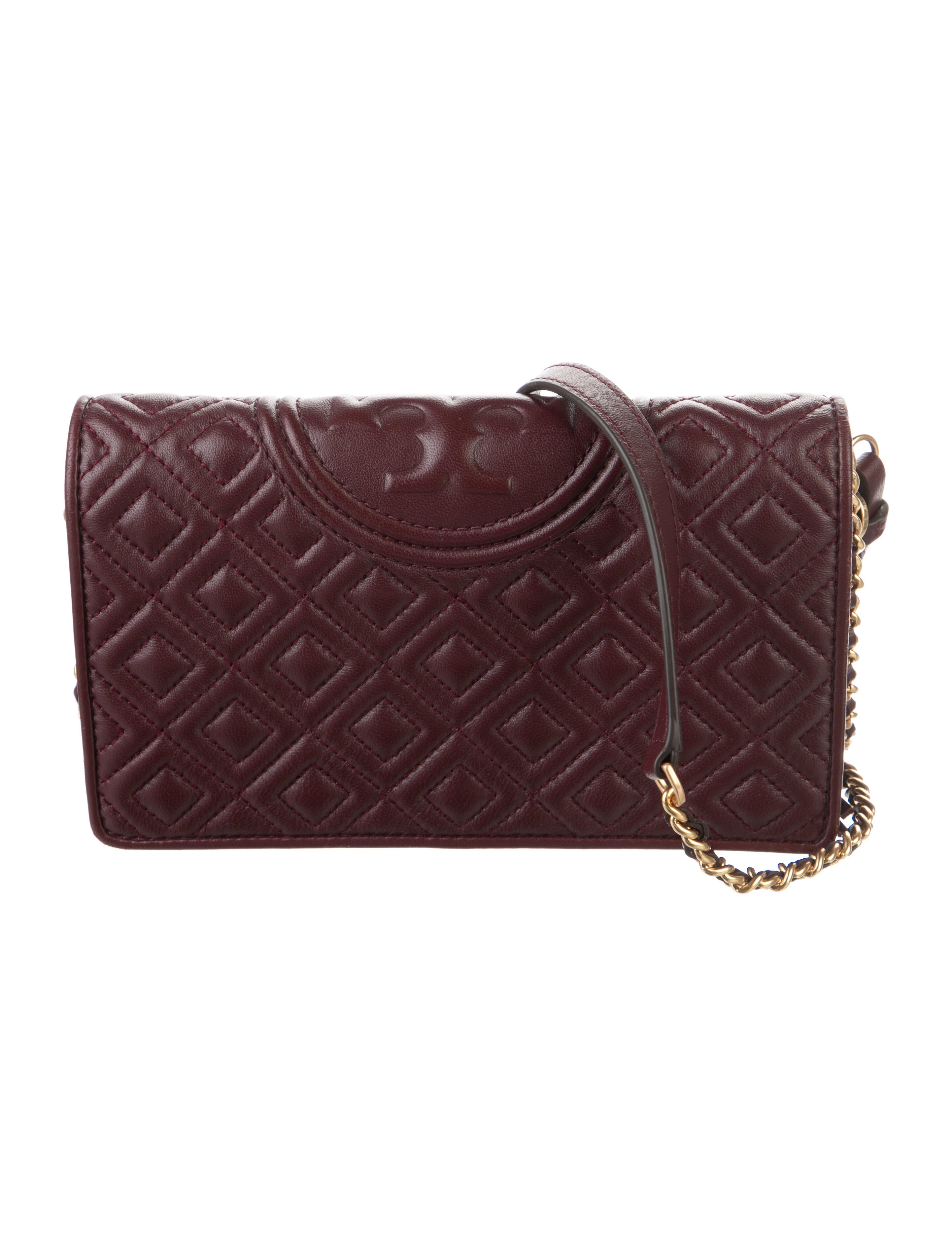 Tory Burch Quilted Tassel Crossbody Bag Burgundy Crossbody Bags