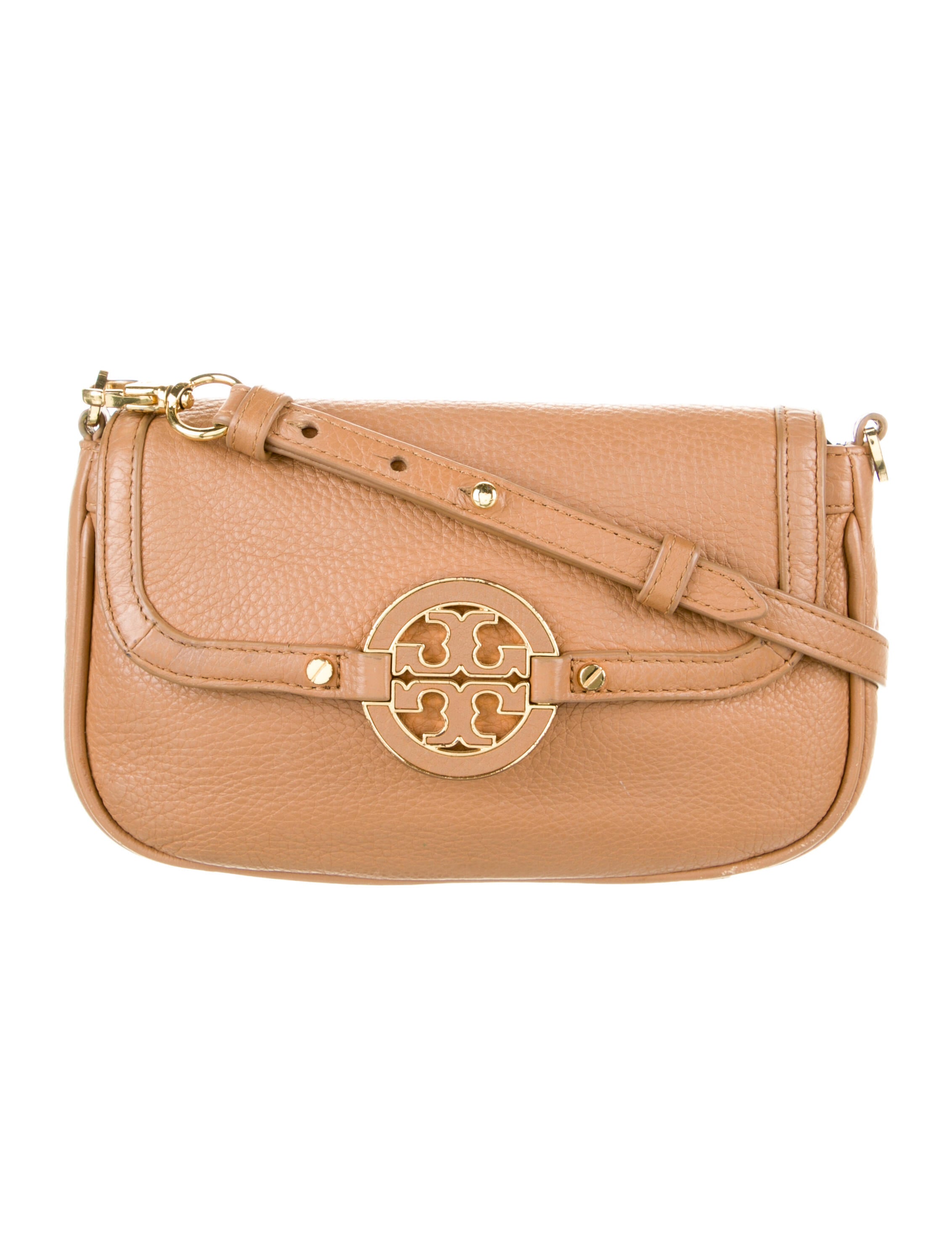 Tory Burch Solid Leather Crossbody Bag Brown Crossbody Bags, Handbags