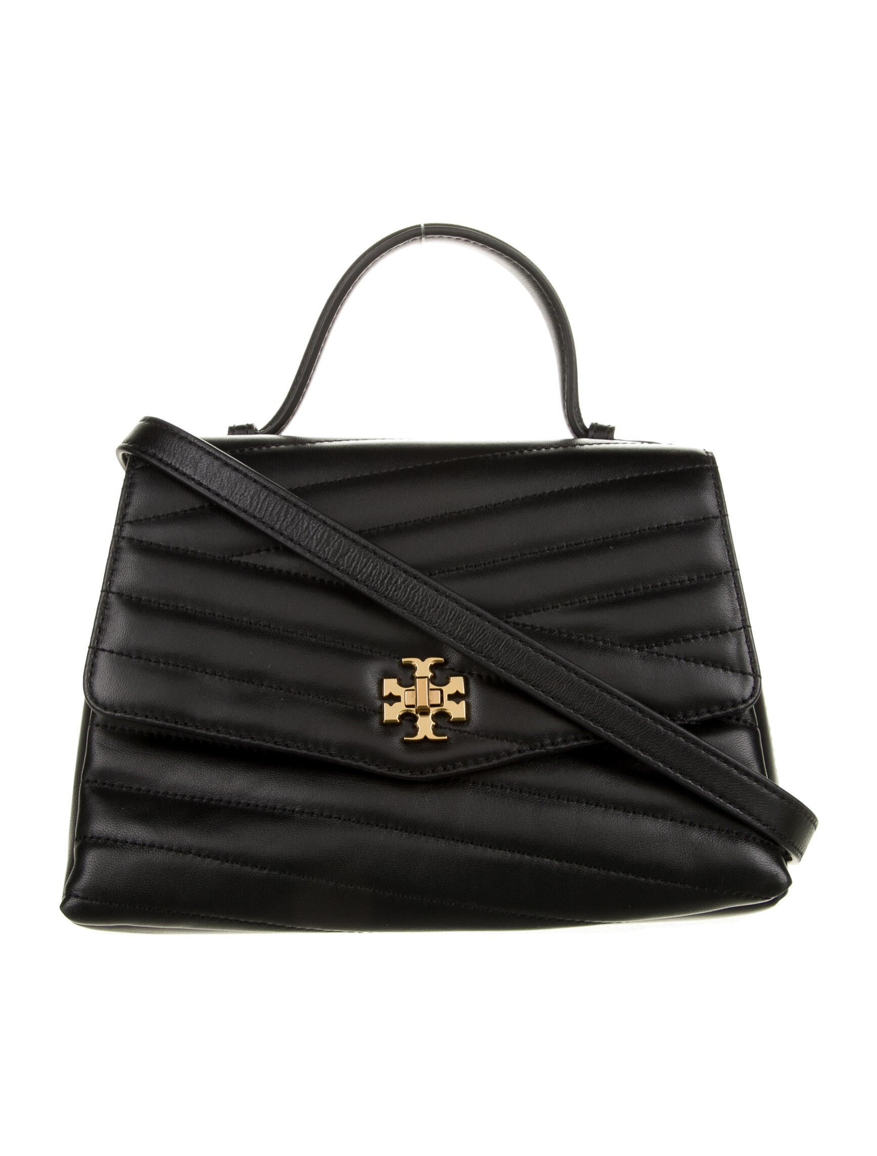 Tory Burch Quilted Nylon Patent Leather Trimmed Tote Bag Black Handle