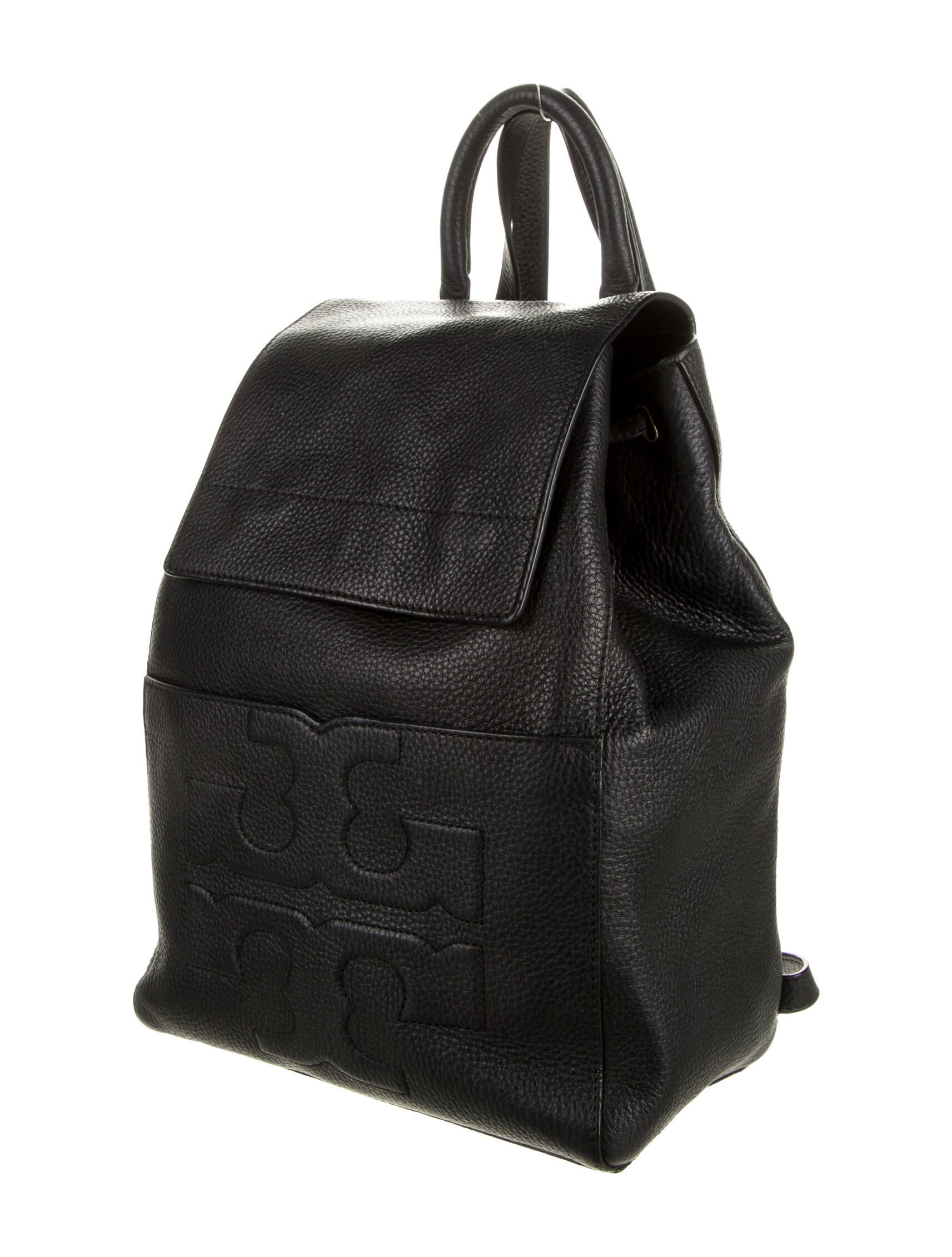 Tory Burch Leather Monogram Backpack Black Backpacks, Handbags