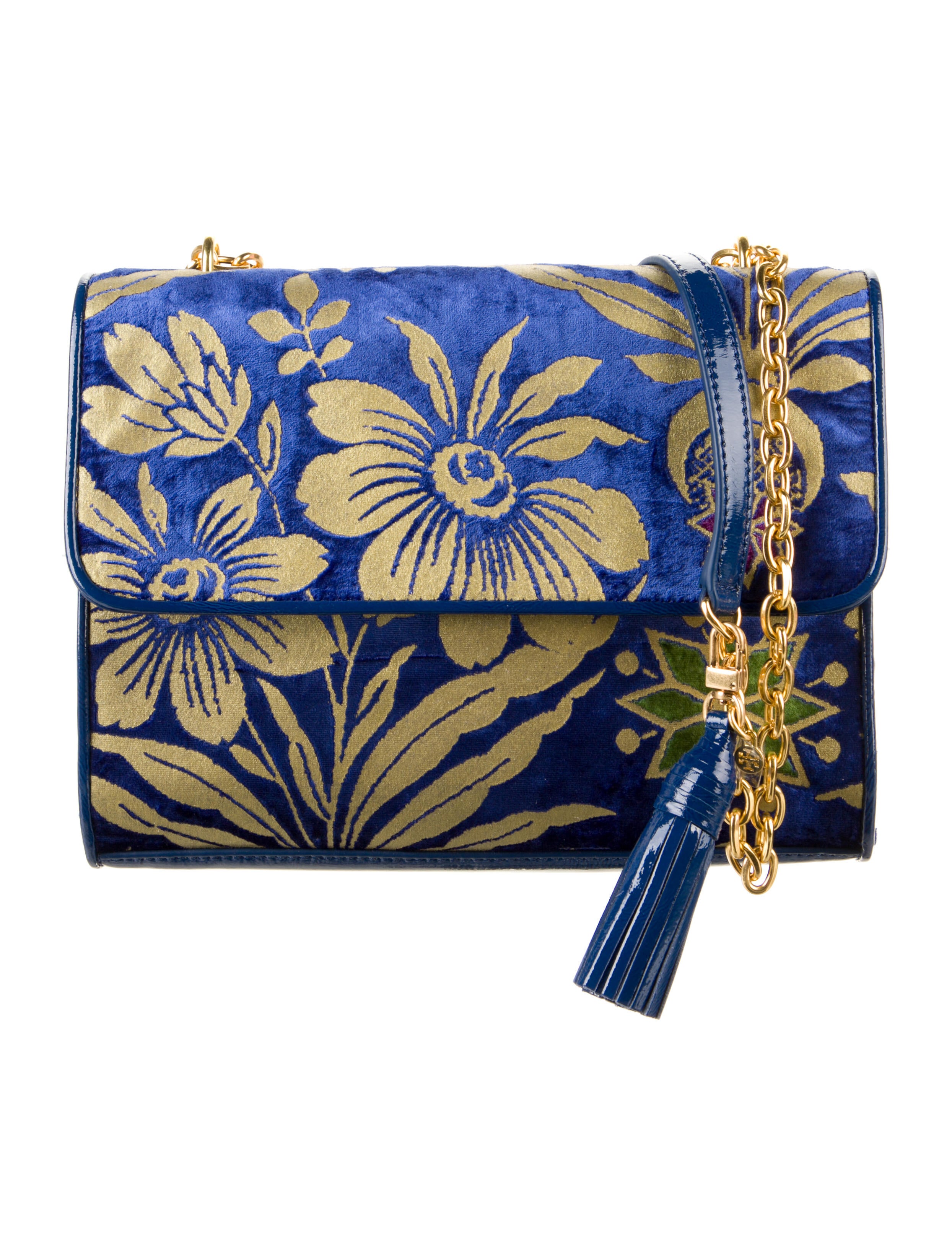 Tory Burch Abstract Print Shoulder Bag Blue Shoulder Bags, Handbags