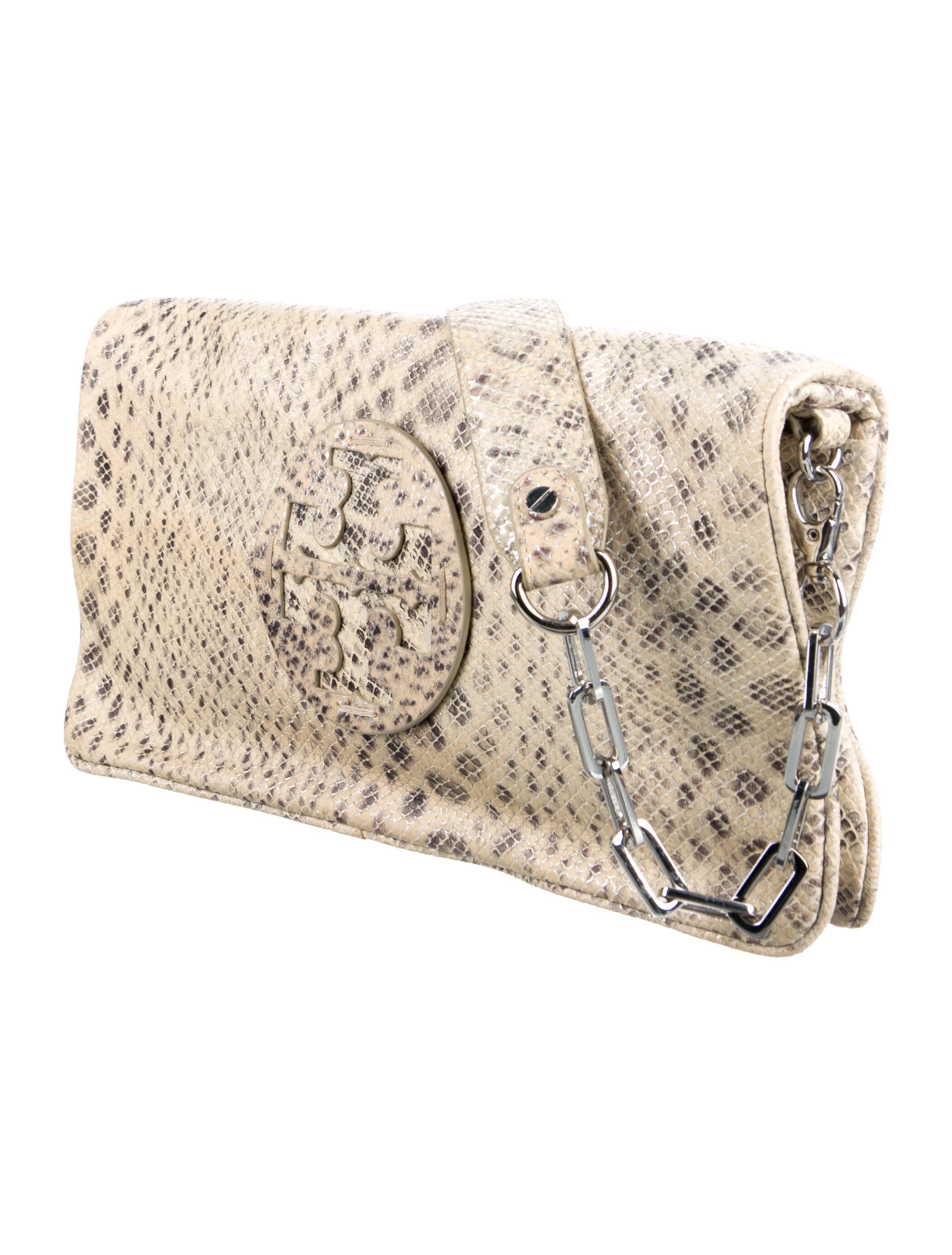 Tory Burch Leather-Trimmed Chain-Mail Pouch - Shoulder Bags, Handbags ...