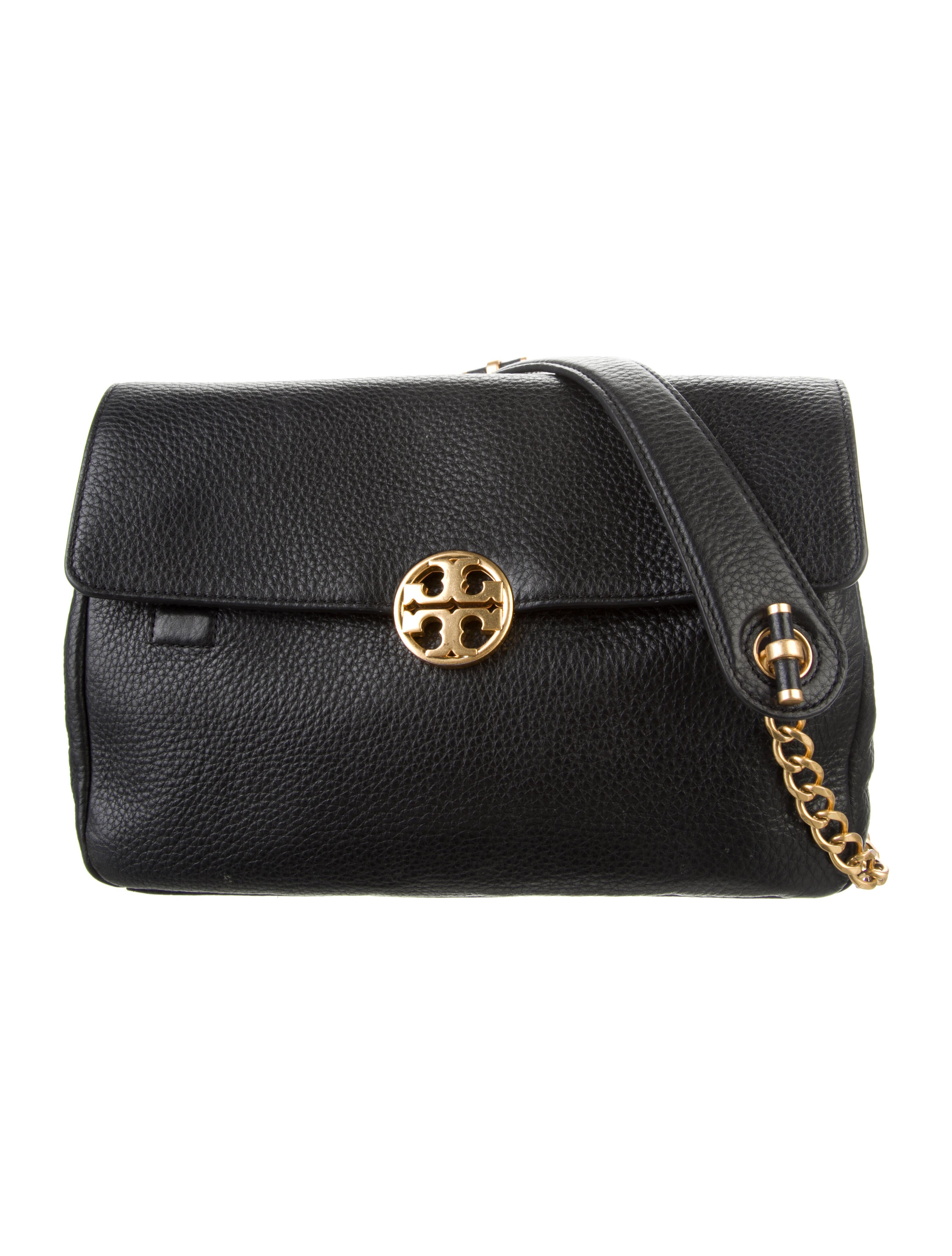 Tory Burch Leather ChainLink Shoulder Bag Black Shoulder Bags