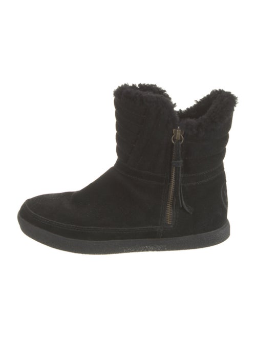 Tory Burch Suede Fur Trim Boots