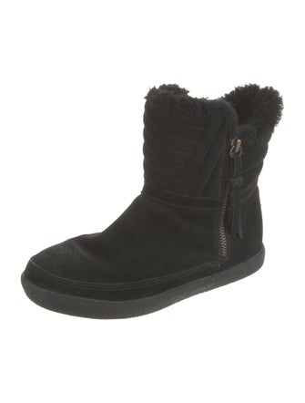 Tory Burch Suede Fur Trim Boots