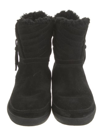 Tory Burch Suede Fur Trim Boots