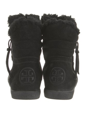 Tory Burch Suede Fur Trim Boots
