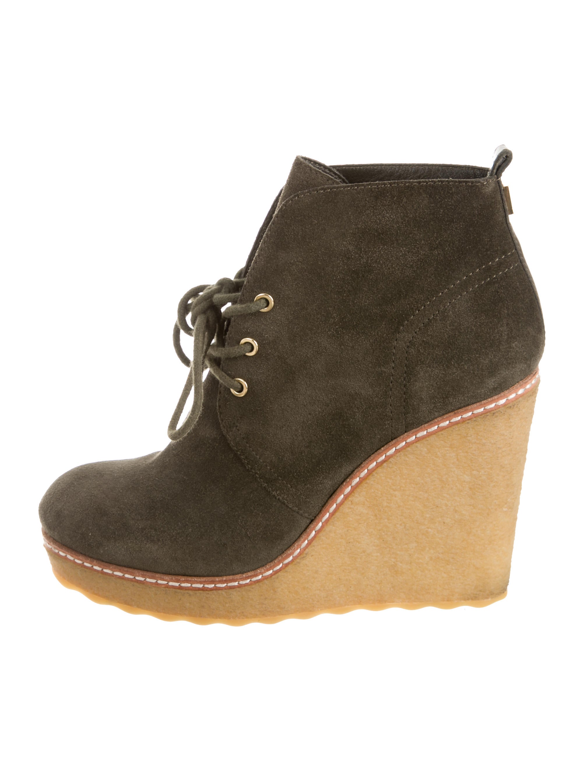 Tory Burch Suede Wedge Booties