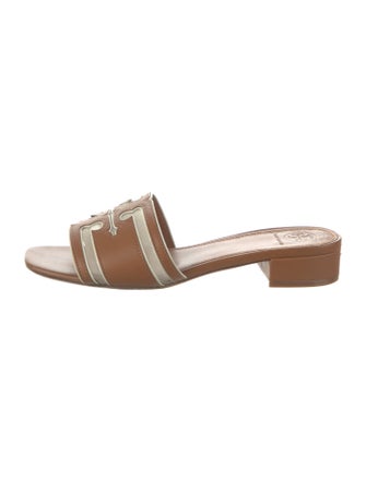 Tory Burch Leather Mesh Accents Slides