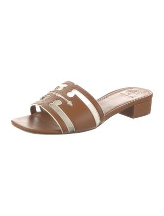 Tory Burch Leather Mesh Accents Slides