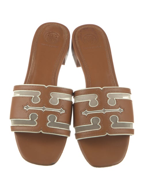Tory Burch Leather Mesh Accents Slides