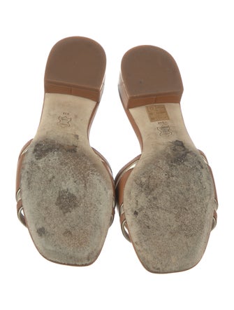 Tory Burch Leather Mesh Accents Slides