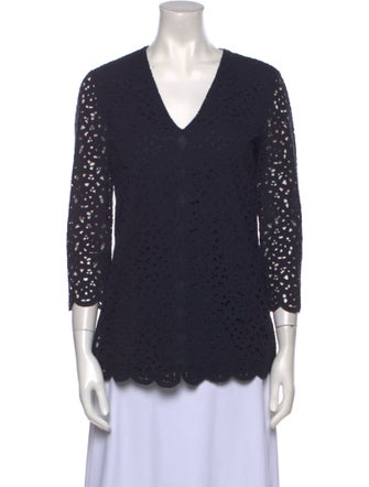 Tory Burch Lace Pattern V-Neck Tunic